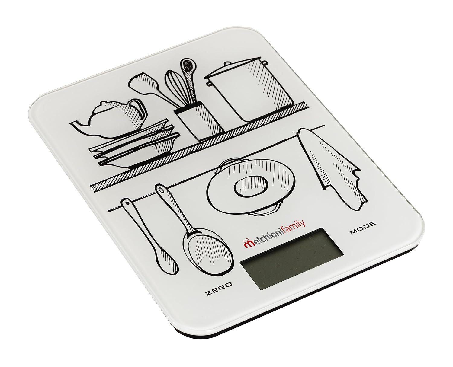 Melchioni Küchenwaage Digitale Küchenwaage 8 kg Kapazität, Ultrathin Design LCD-Display – Bild 2 von 3