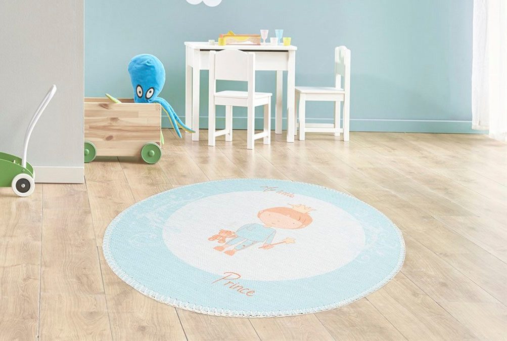 Arte Espina Kinderteppich Bambini 300, rund, Höhe: 5 mm, Fantasievoll bedruckter Kinderteppich, angenehme Haptik