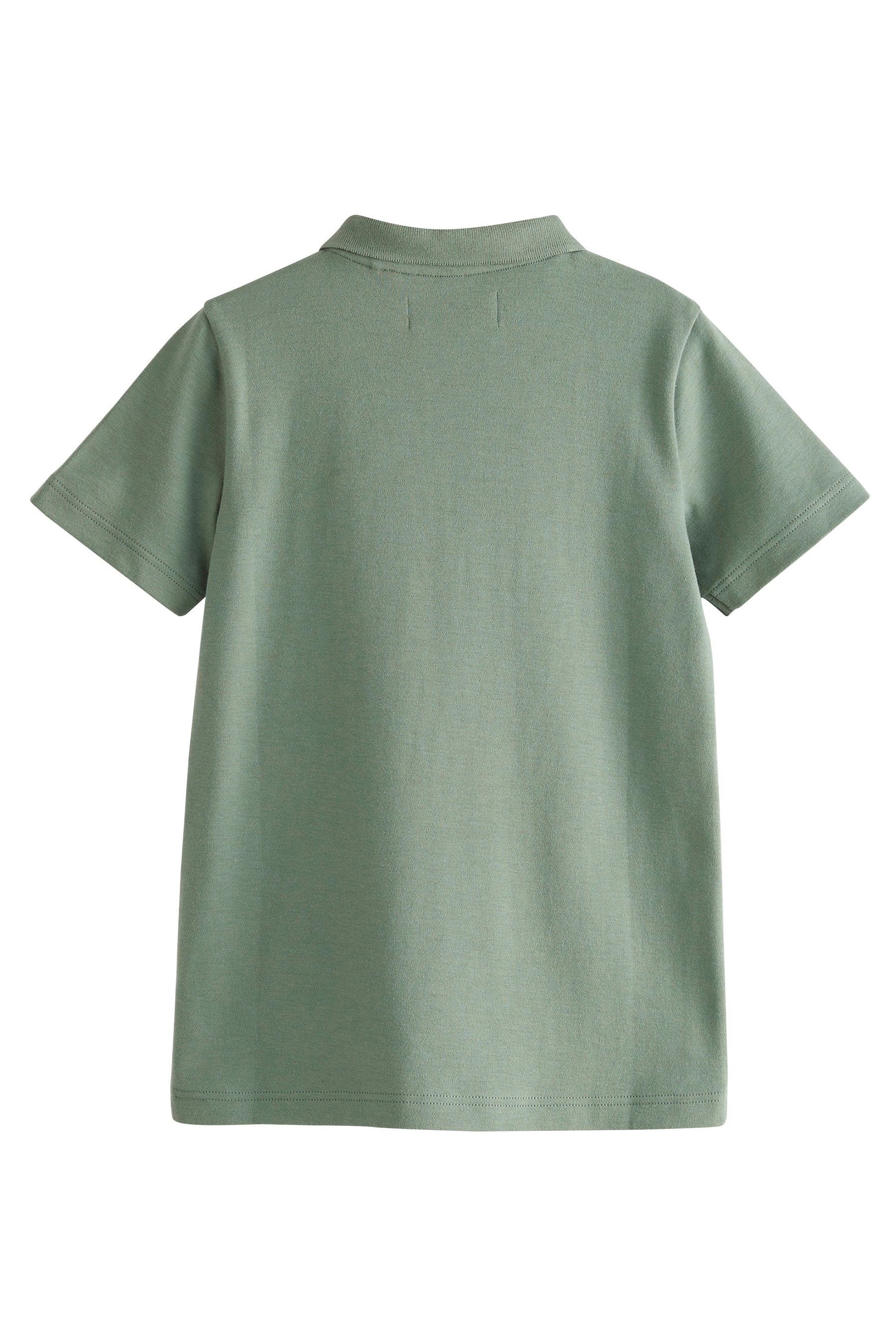 Reißverschluss Kurzärmeliges (1-tlg) Polohemd Green/Navy Next mit Poloshirt