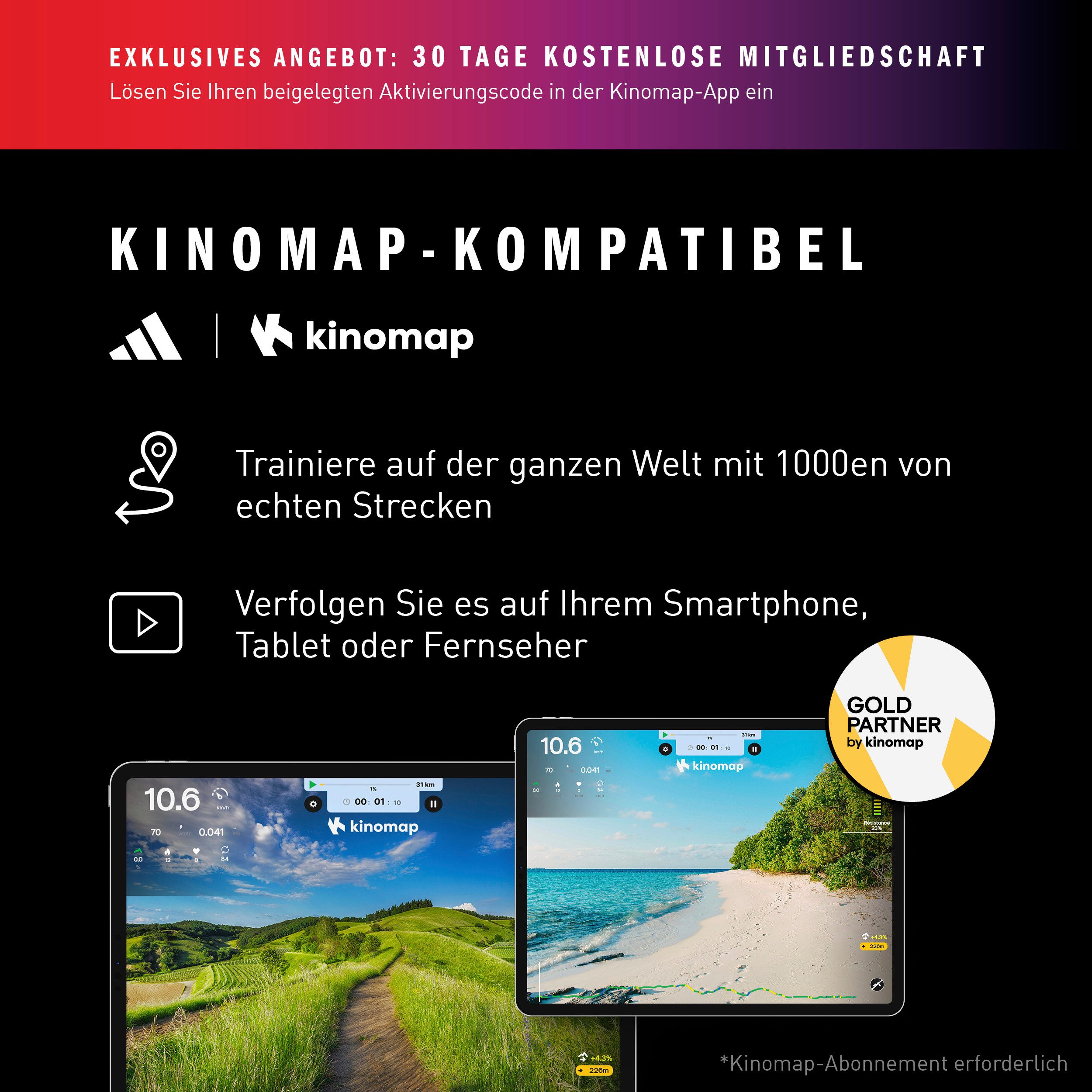 adidas Performance Laufband adidas T-600 (Packung), Über die Drehregler-Oberfläche können Sie Ihr Training nahtlos steuern