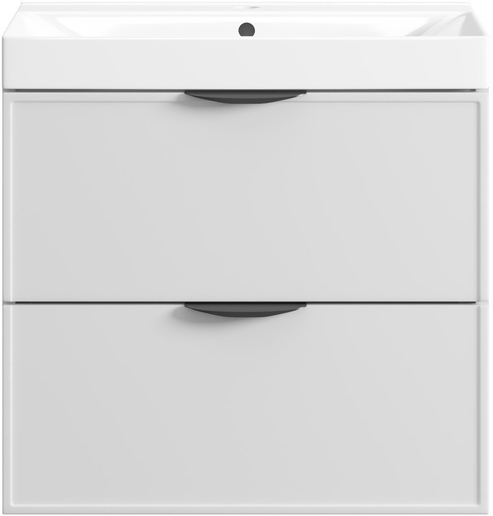 welltime Waschtisch FLOW SIMPLE mit Waschbecken, Breite 60 oder 80cm, modernes Design, Schrank mit 2 Schubladen, Soft-Close-Function, in 2 Breiten erhältlich