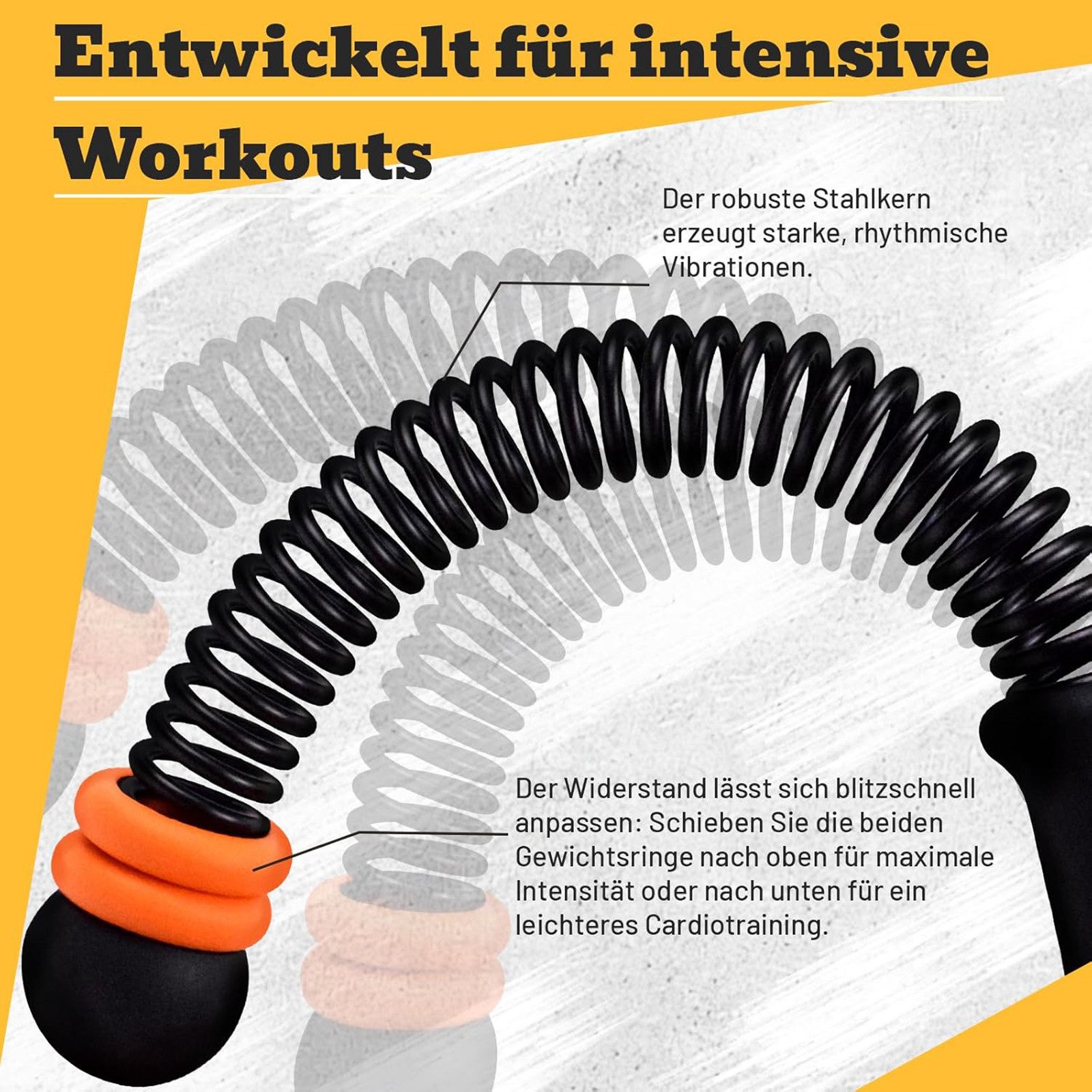 AIMAX Battle Rope ohne Seil, verstellbare Trainingsseile, Fitnessgeräte, Sportgeräte zuhause für HIIT, Ganzkörpertraining, Kraft, Home Gym