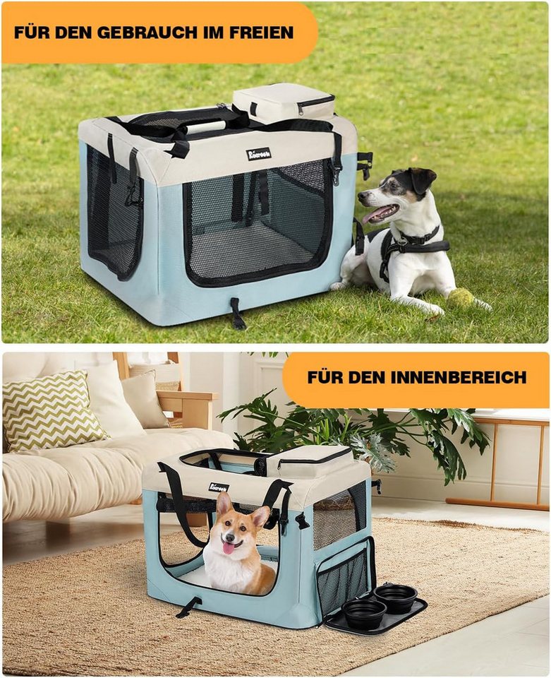 Thumbnail - OUNUO Hunde-Transportbox Faltbare und Tragbare Hundetransportbox inklusive Hundenapf
