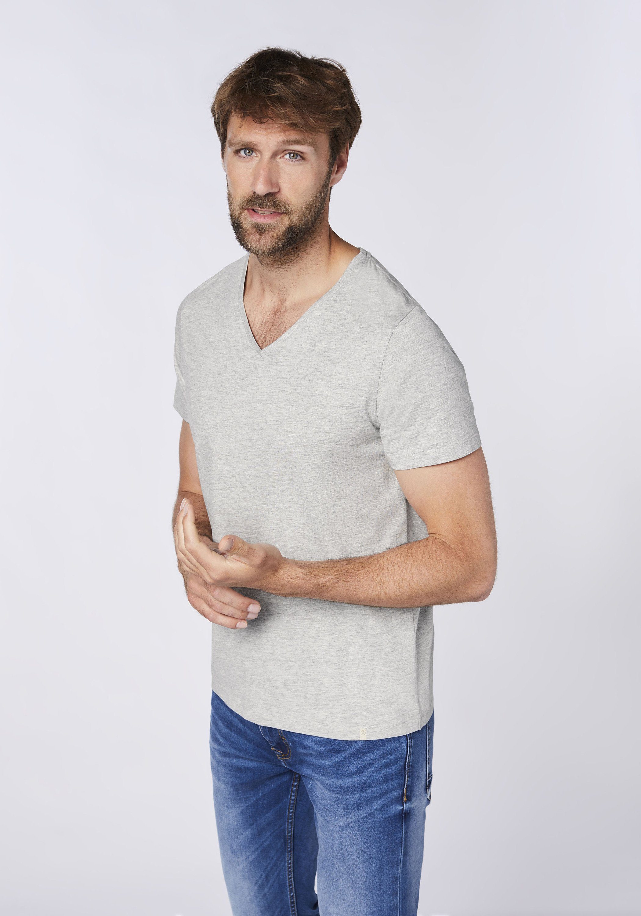 T-Shirt Light Basic-Stil Fatto Grey im Detto 72