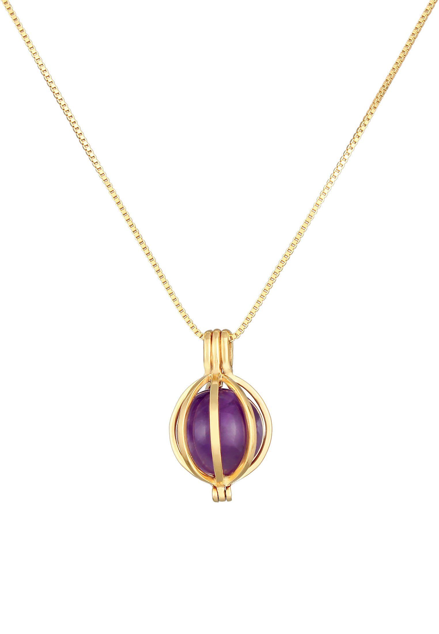 Elli Premium Kette mit Anhänger Amethyst Kugel Energie Anhänger 925 Silber, günstig online kaufen