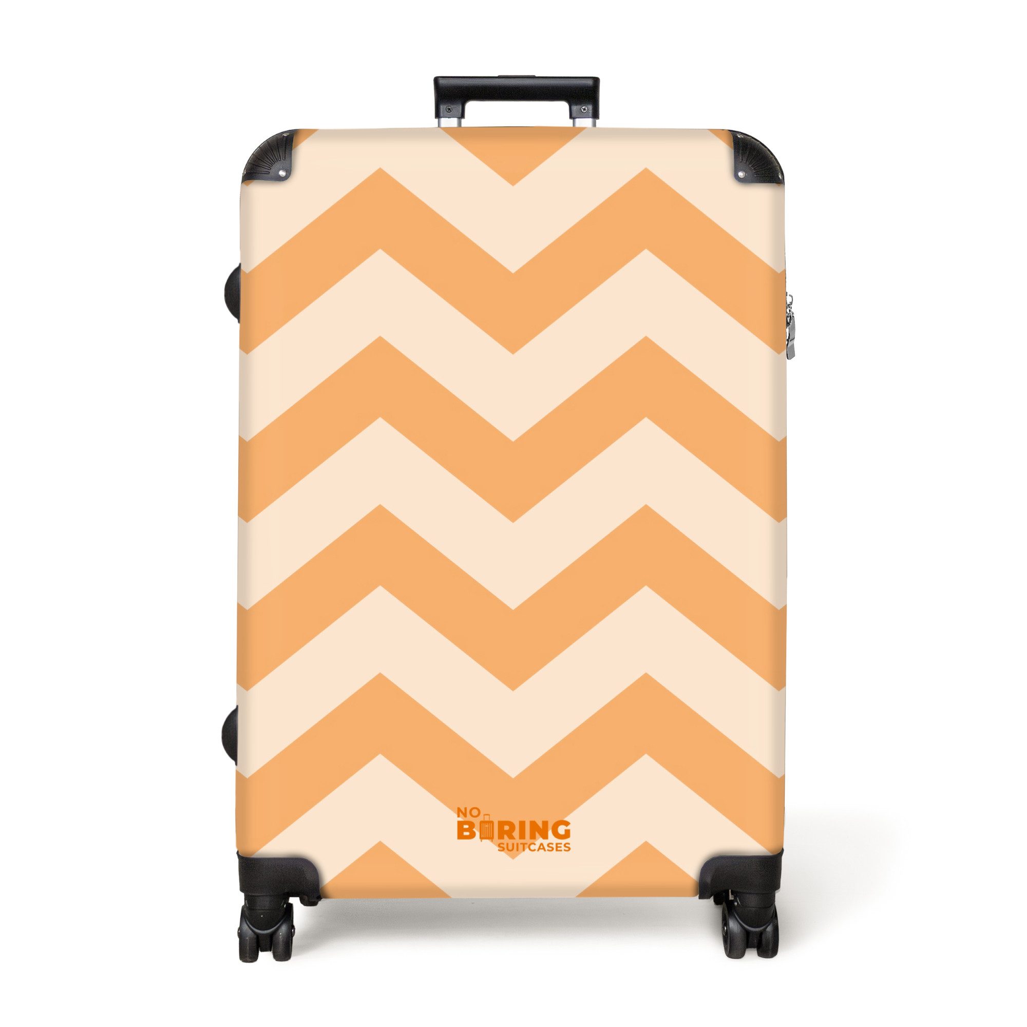 NoBoringSuitcases.com© Hartschalen-Trolley Zickzack-Muster in Orange 77 günstig online kaufen