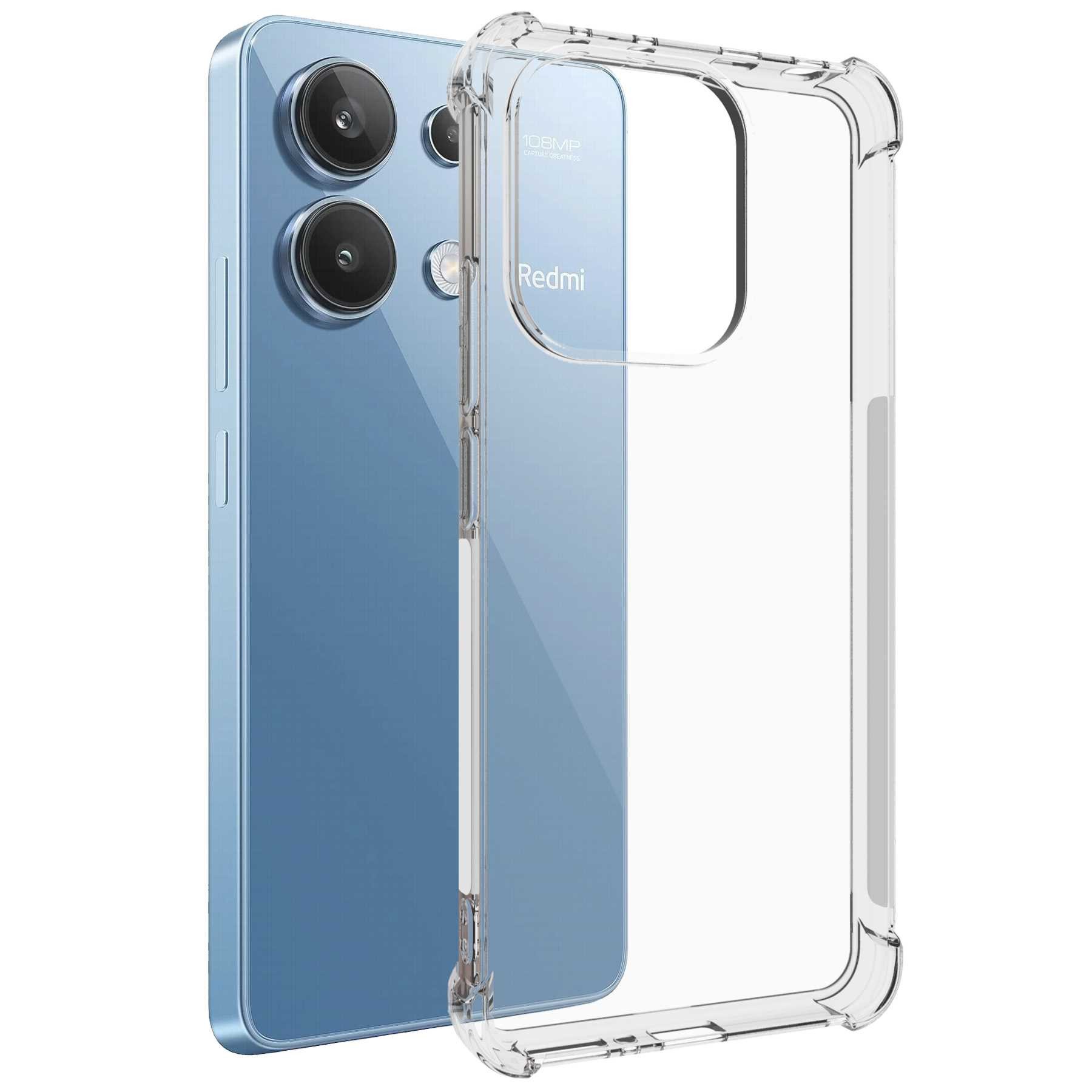 mtb more energy Smartphone-Hülle Clear Armor Case für Xiaomi Redmi Note 13 4G, Transparente TPU Schutzhülle Case Backcover mit Anti-Shock Verstärkung
