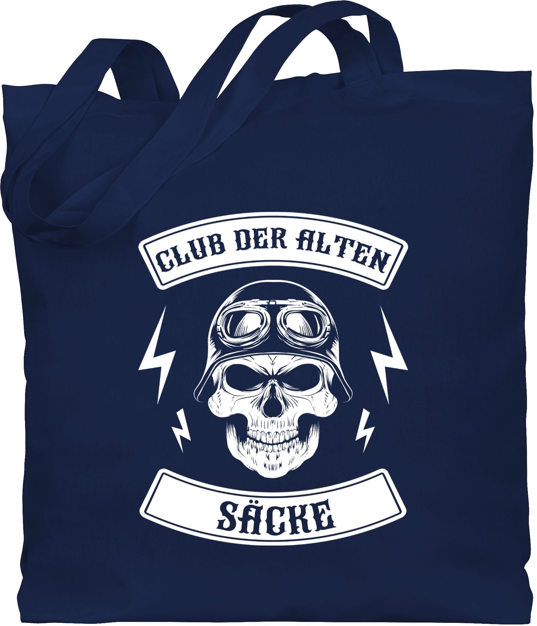 Shirtracer Umhängetasche Club der alten Säcke Totenkopf weiß, Geburtstag Herren 3 Navy Blau