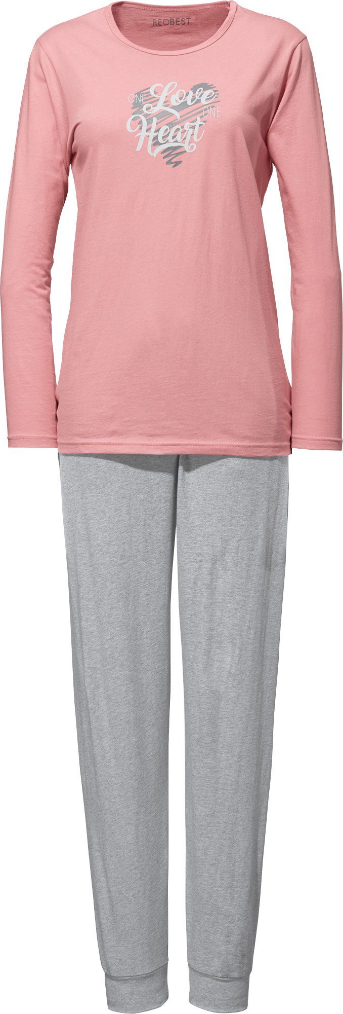 REDBEST Pyjama Damen-Schlafanzug Single-Jersey Uni günstig online kaufen
