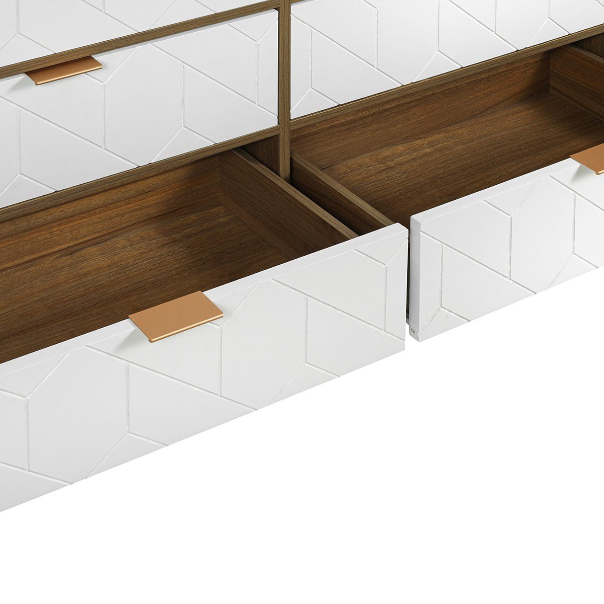Sideboard (Kommode mit 6 Schubladen), Highboard für Schlafzimmer & alle Wohnräume, 120x39.5x80.5cm