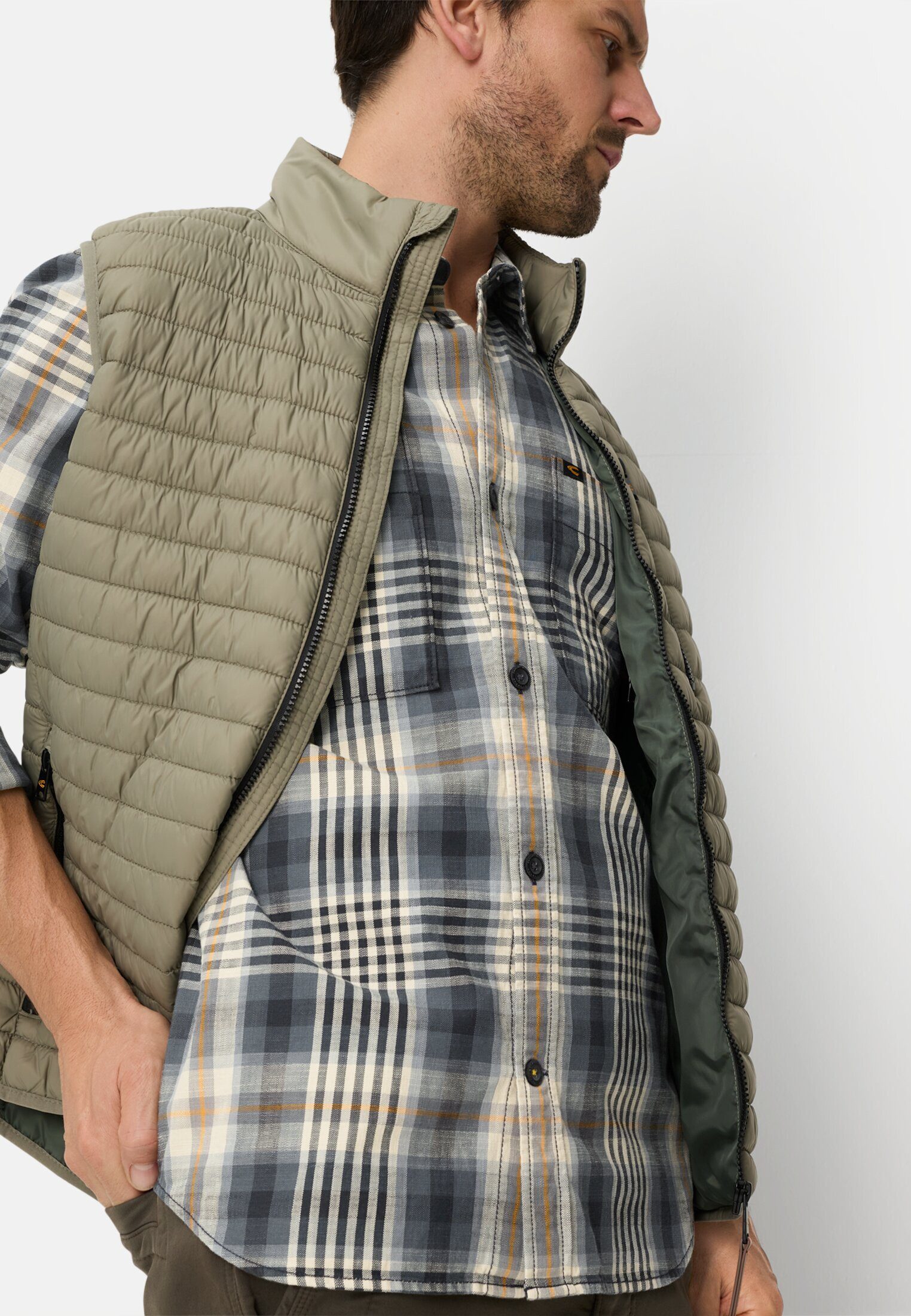 camel active Langarmhemd mit Kentkragen und Brusttaschen Langarm Button-Down