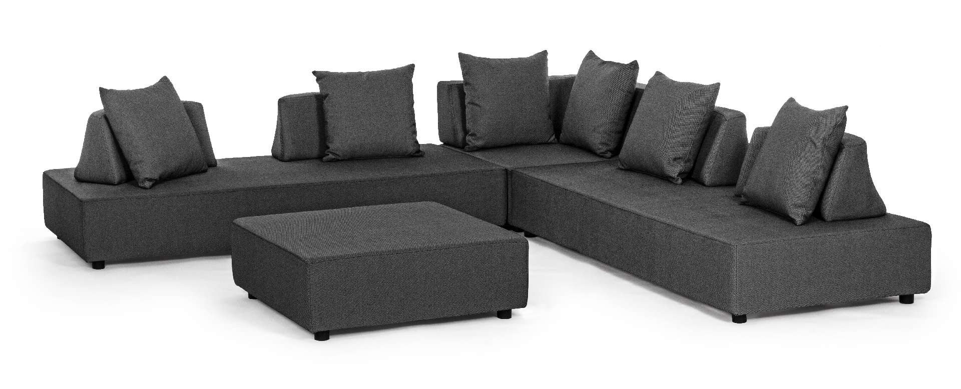 Bizzotto Gartensofa Sofa Piper mit Kissen, Anthrazit