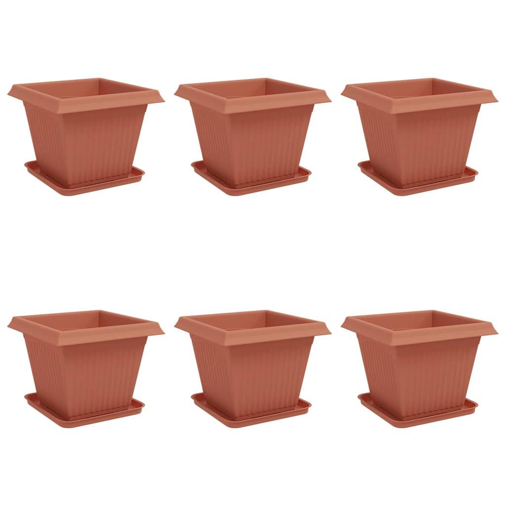 vidaXL Blumentopf Blumentöpfe 6 pcs Ziegelrot 38 x 38 x 30 cm Kunststoff (6 St)