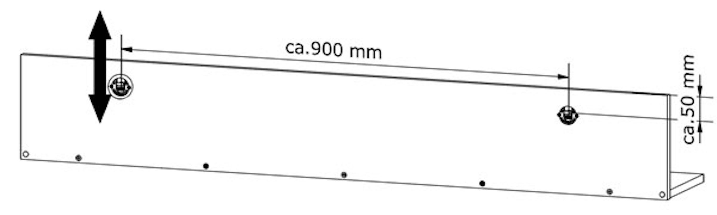 Feldmann-Wohnen Wandregal Montana, 1-tlg., 130cm eiche lefkas grifflos