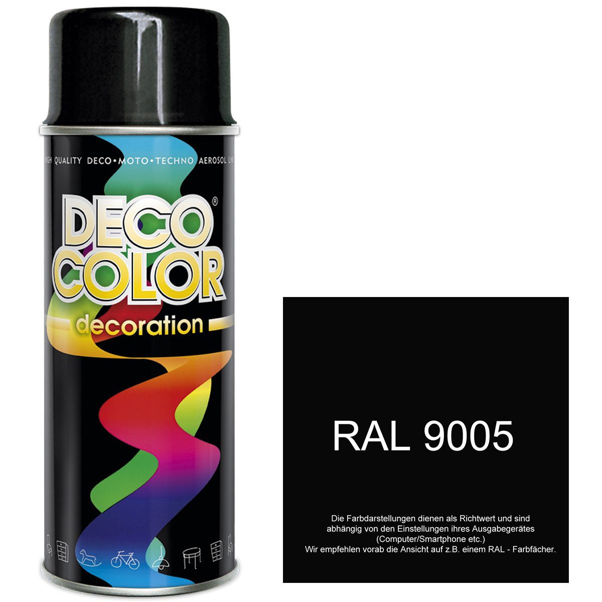 DECO COLOR Sprühlack Lackspray GLANZ nach RAL 400ml Farbe frei wählbar