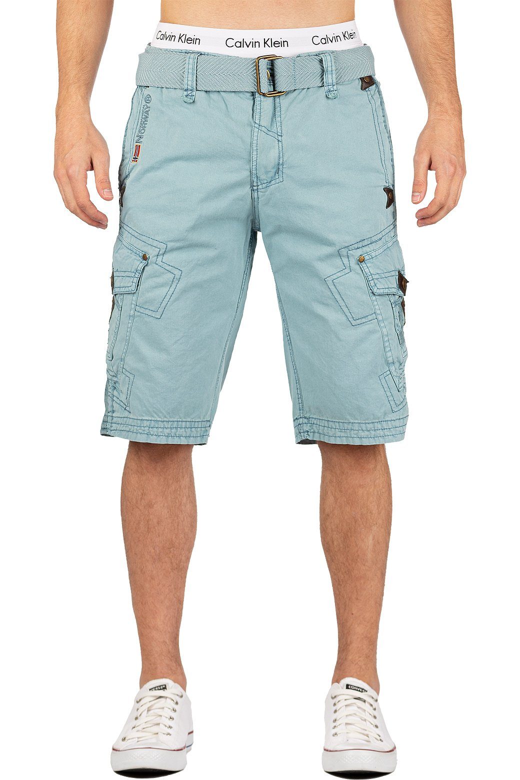 Geographical Norway Sweatshorts Herren kurze Hose bapeanut Schriftzug neben der Tasche