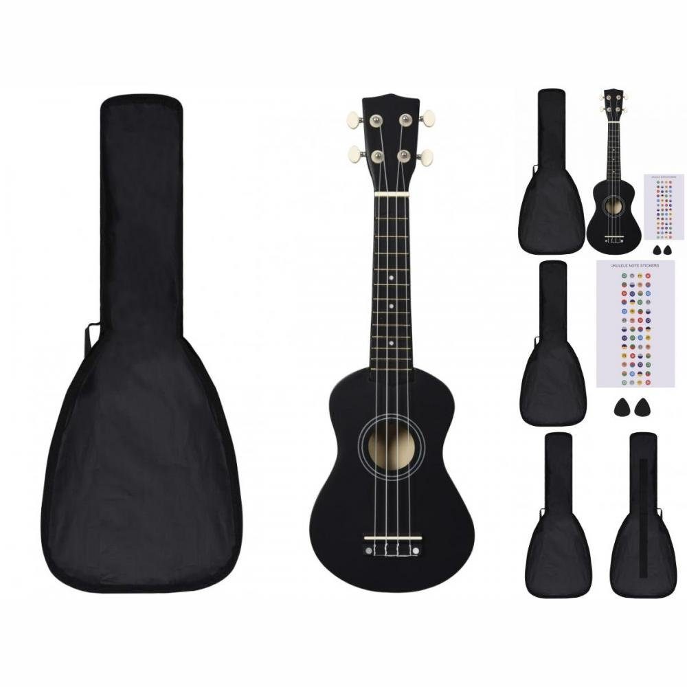 vidaXL Akustikgitarre Sopran-Ukulele-Set mit Tasche für Kinder Schwarz 21