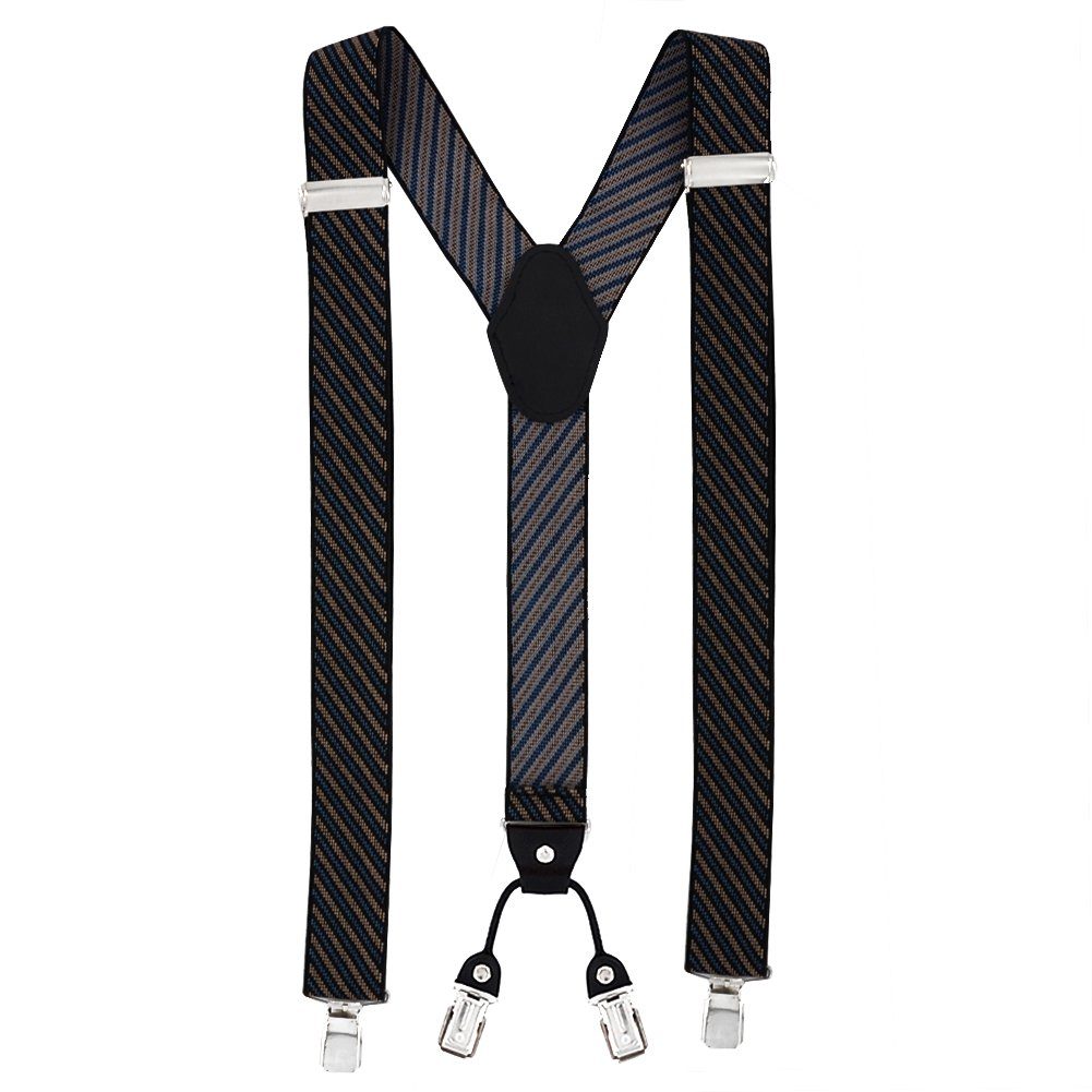 DonDon Hosenträger DonDon® Herren Hosenträger breit 4 Clips mit Leder in Y- günstig online kaufen