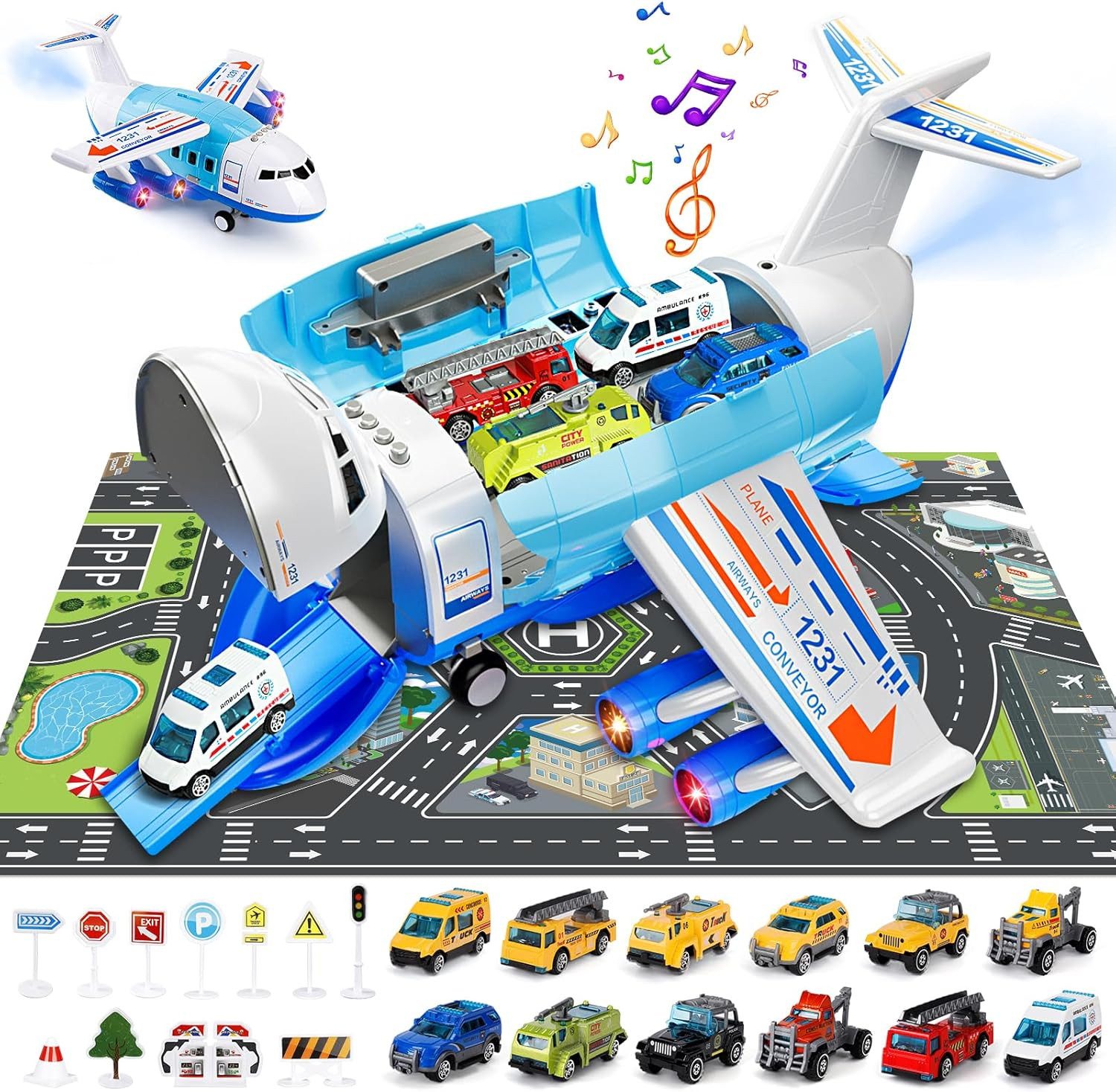 Vivitar Spielzeug-Flugzeug mit Lichtern, Geräuschen, Sprühfunktion günstig online kaufen