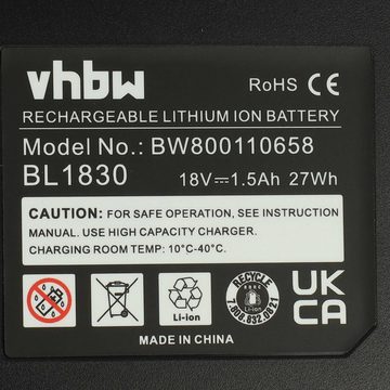 vhbw kompatibel mit Dolmar AS-1813, AS-3731, AS-3731 XE3 Akku Li-Ion 1500 mAh (18 V)