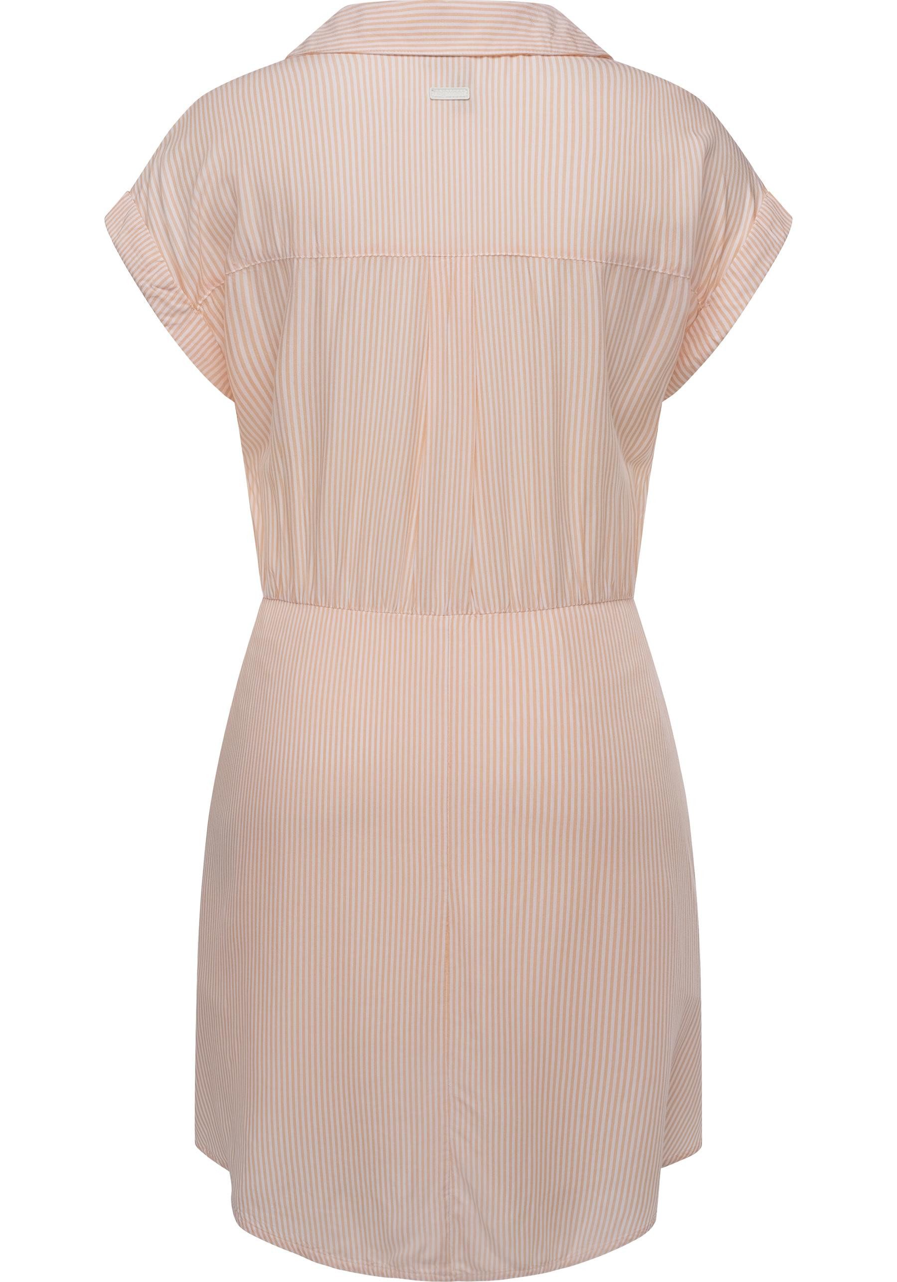 Ragwear Blusenkleid Bahaya Stripe gestreiftes Damen Sommerkleid mit Bindeband