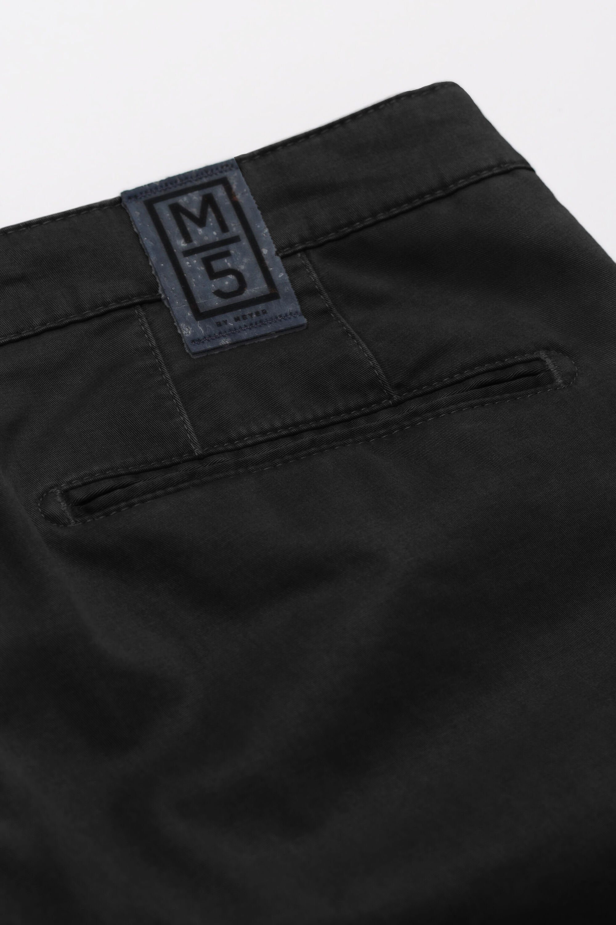 Stretch Design unifarbenen MEYER Chinohose Moderne im M5 schwarz Chino Cotton