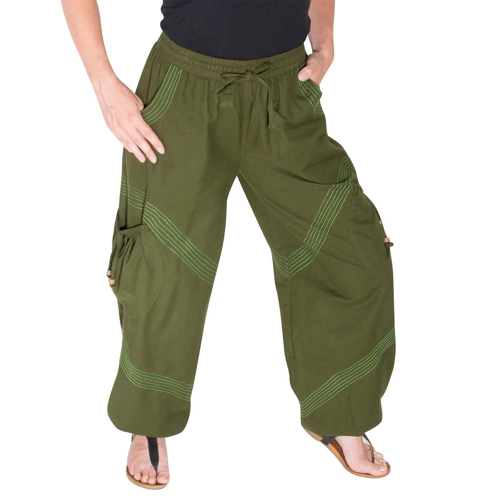 Army Kunst Goa Farben UND Haremshose Unisex in klassischen Green und Pluderhose KUNST Magie MAGIE