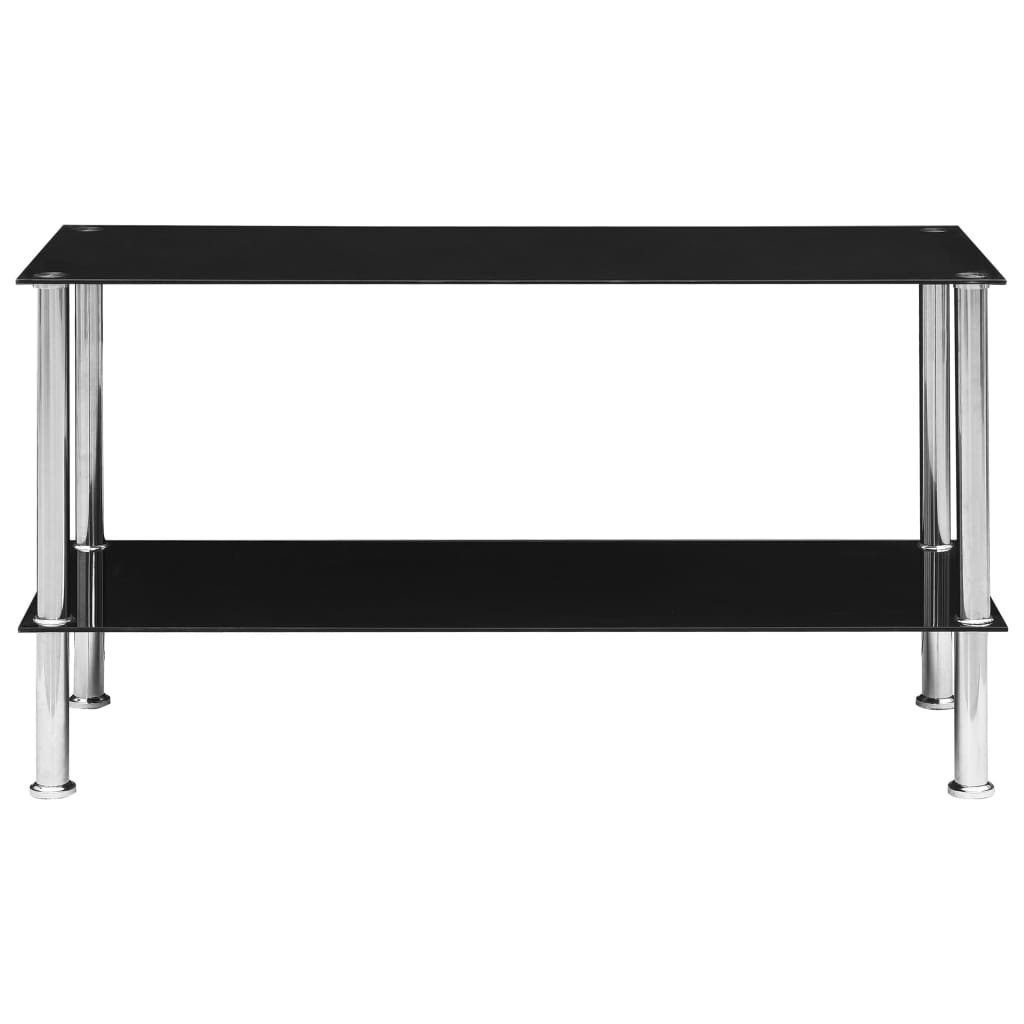 Hartglas Couchtisch 110x43x60 cm Schwarz furnicato