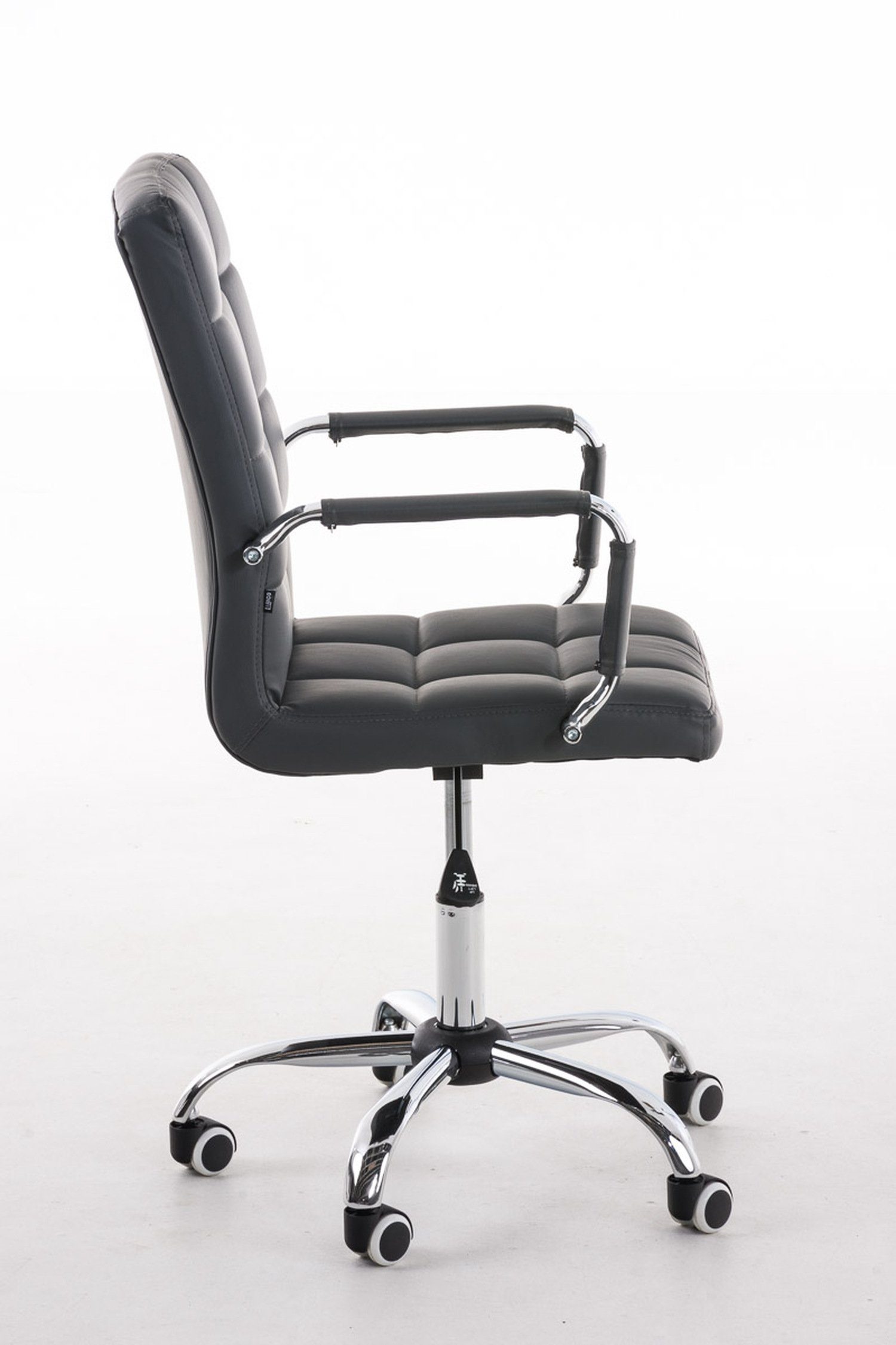 TPFLiving Bürostuhl Deal V2 mit chrom Chefsessel), Drehstuhl, Konferenzstuhl, Sitzfläche: grau Gestell: Rückenlehne bequemer Metall - Kunstleder (Schreibtischstuhl