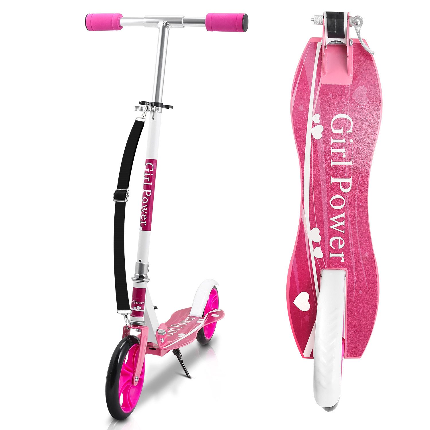 Cityroller Kinderroller 205mm Kick Scooter klappbar mit 2 Radern (Rosa)