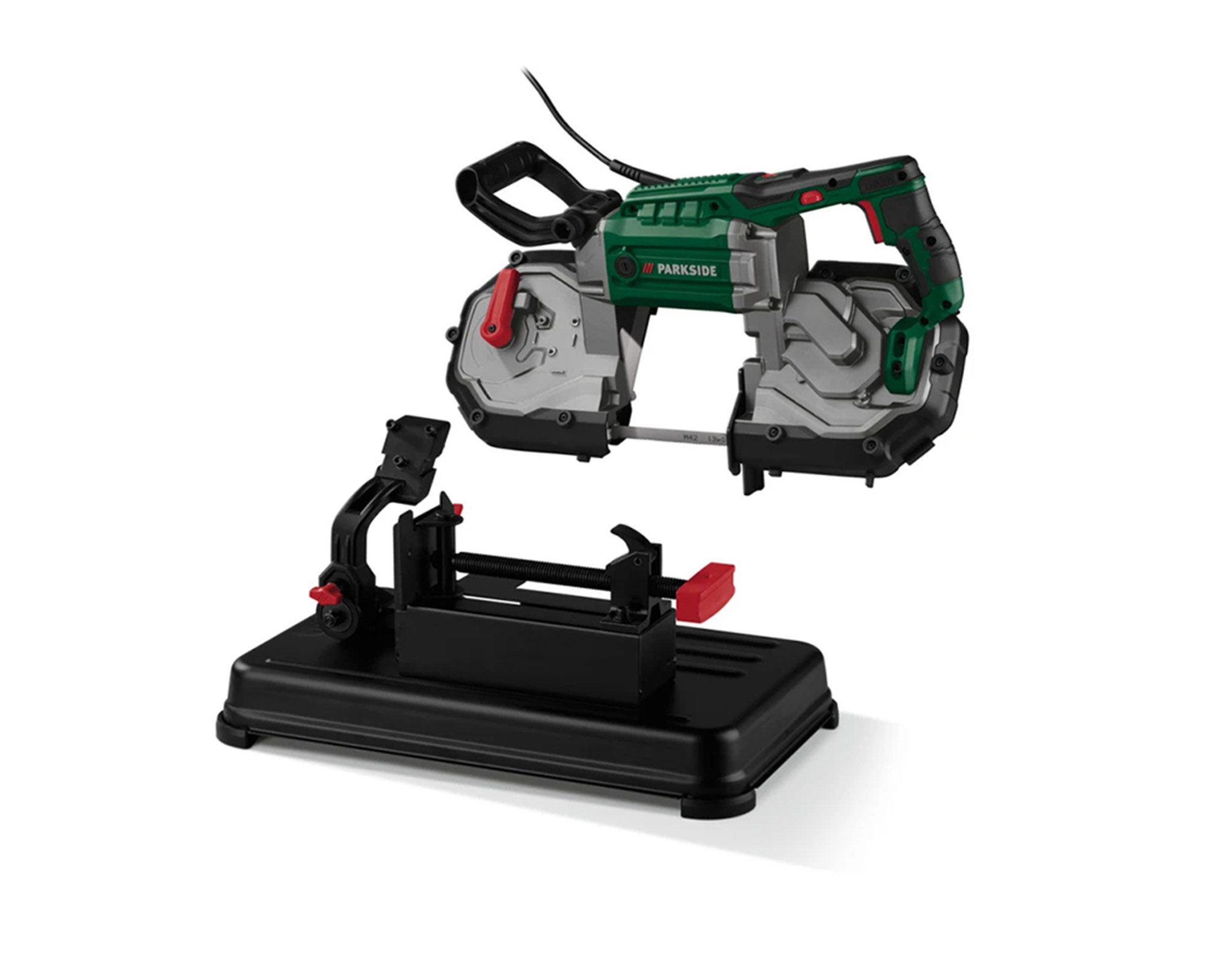 Parkside Bandsäge Metallbandsäge Bandsäge PMB 1100 B2 1100 Watt mit LED-Arbeitslicht, mit LED-Arbeitslicht, verstellbarer Griff, flexibel einsetzbar