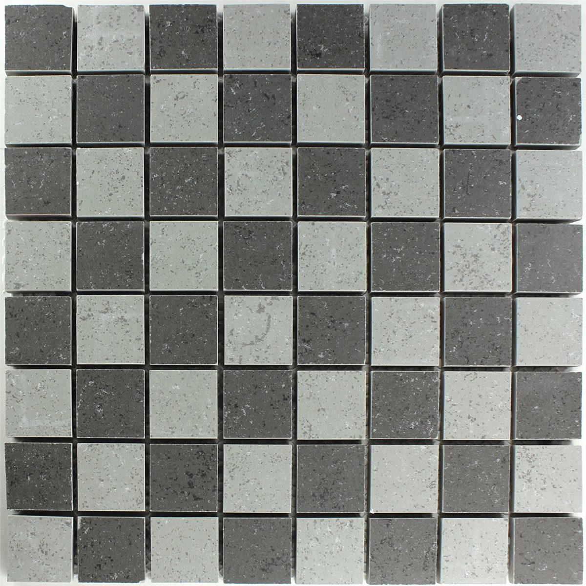 Mosafil Mosaikfliesen Keramik Mosaikfliesen Bombay Schachbrett Grau Anthrazit, Feinsteinzeug-Keramik 30.600x30.600, grau-dunkelgrau, Verlegefertig auf ein Netz geklebt - Frostsicher - Wasserfest