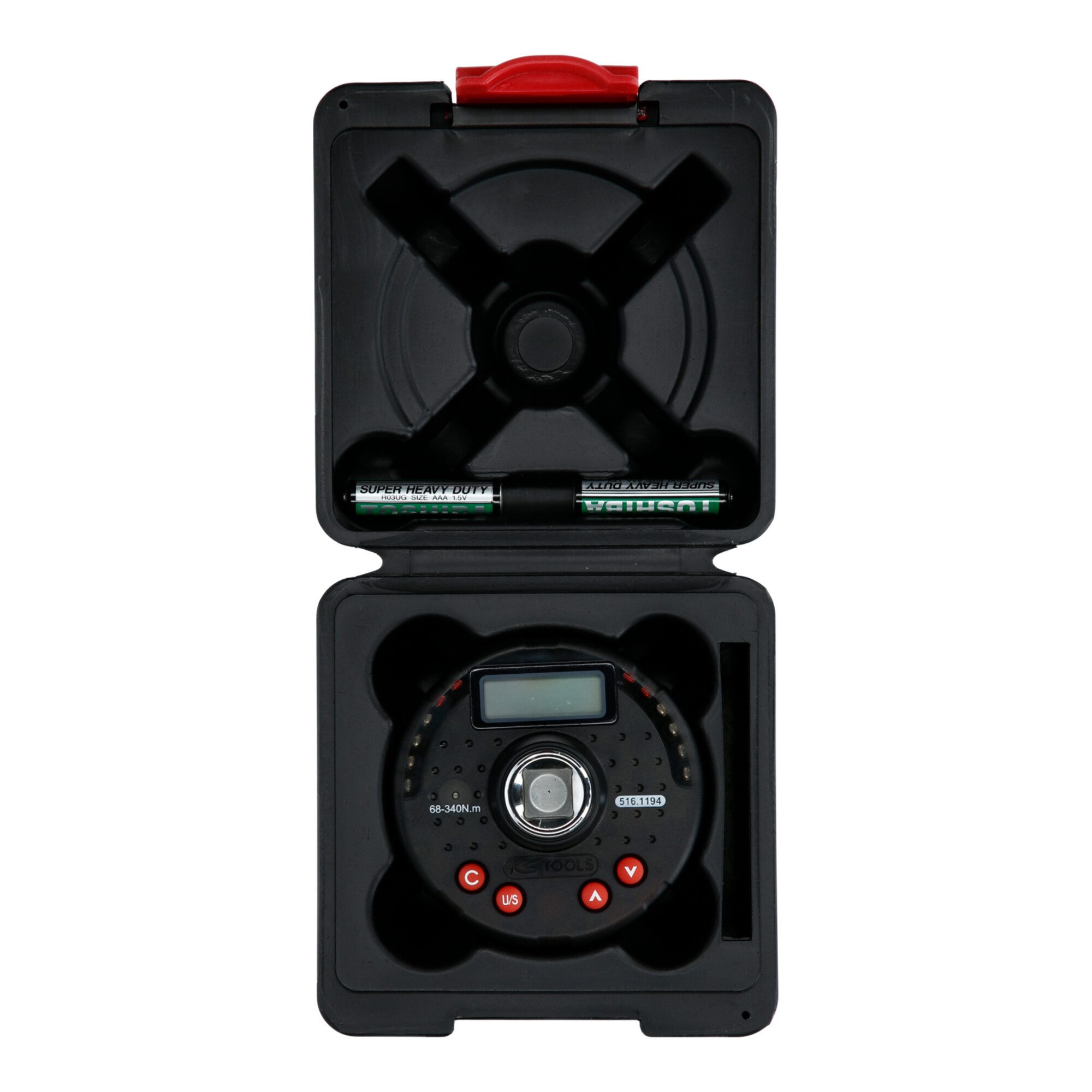 KS Tools Bohrfutteradapter 1/2" Digitaler Drehmomentadapter mit Winkelmesser, 68-340 Nm