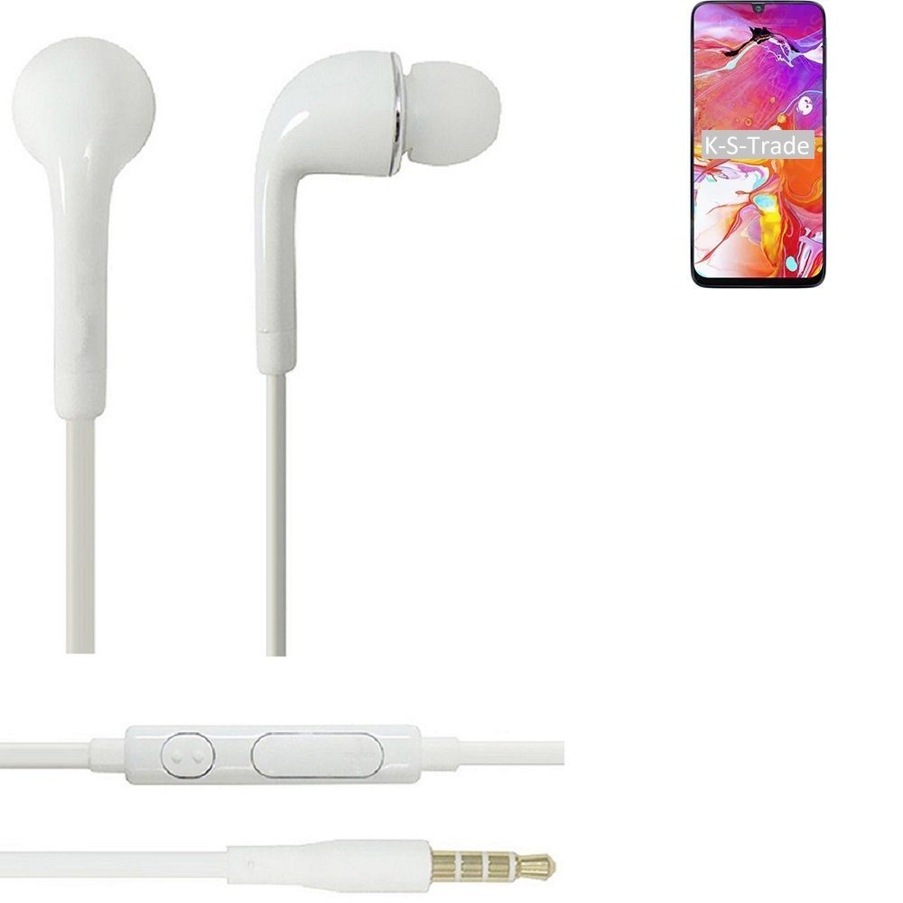 (Kopfhörer K-S-Trade u A40s weiß In-Ear-Kopfhörer Lautstärkeregler für Headset Galaxy Mikrofon Samsung 3,5mm) mit