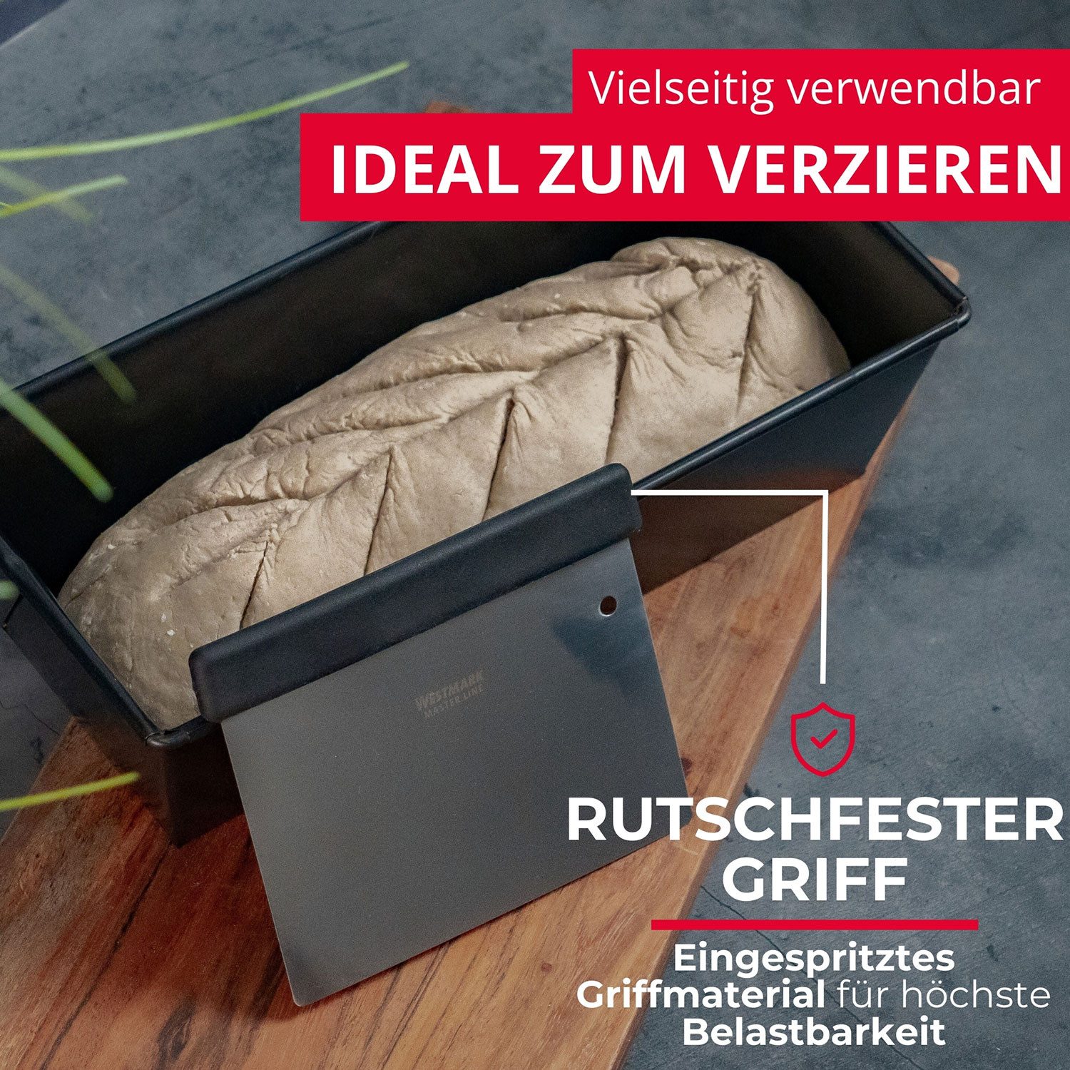 WESTMARK Teigschaber /Spachtel, mit Griff, flexible Klinge, Klingenmaß: 8 x 12 cm, Master