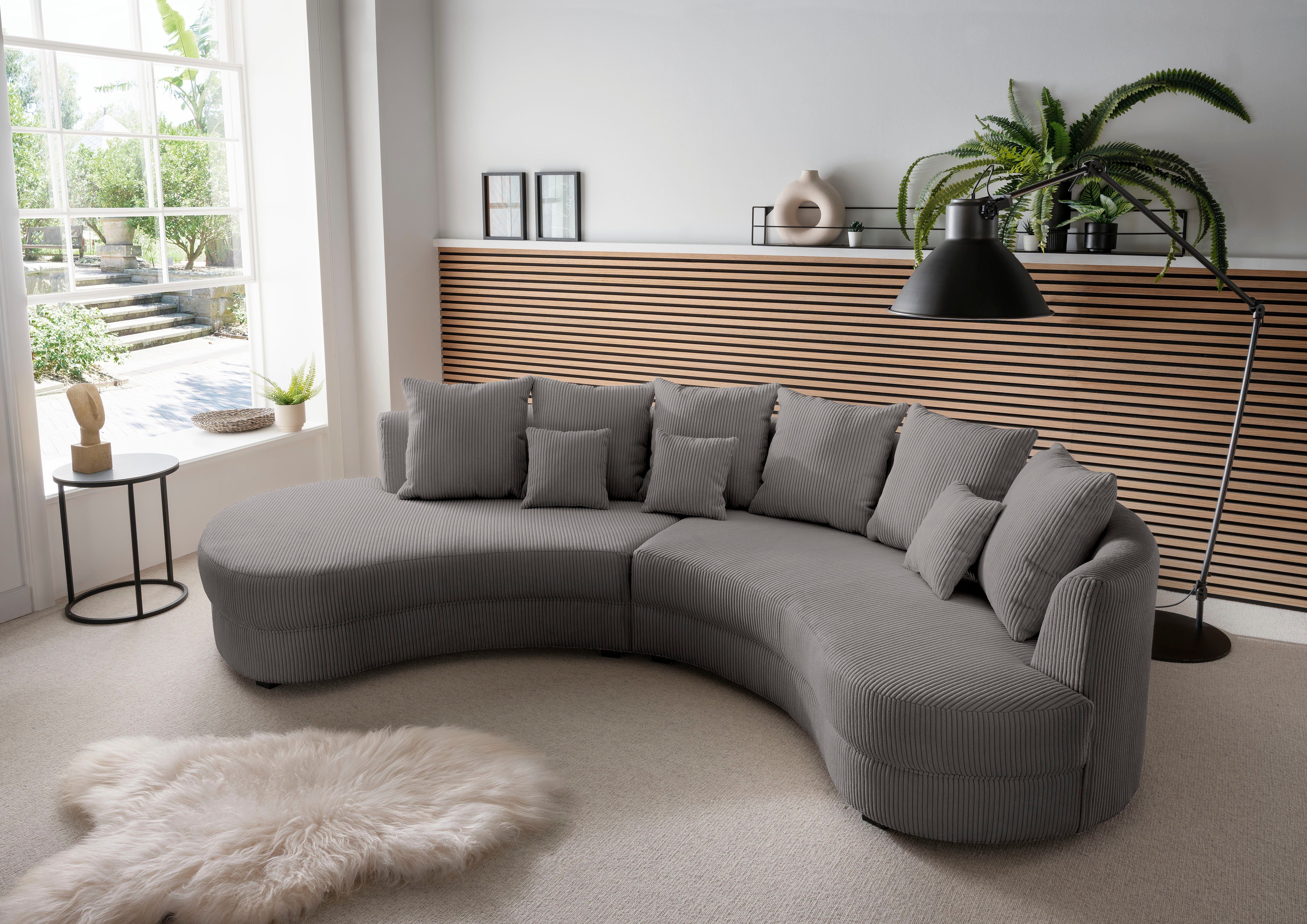 Home affaire Ecksofa Limoncello modern & bequem, organische Formensprache, zwei verschiedene Fußfarben wählbar