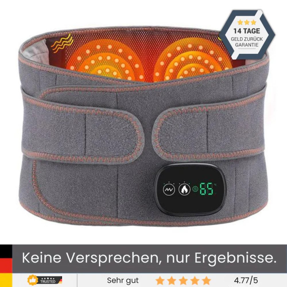 HEALTHSON Rücken Stützgürtel ThermaPro® - Massagegürtel mit Rotlichtwärme