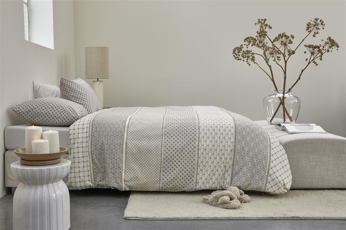Rivièra Maison Bettwäsche Bettwäsche Ropes Taupe 135x200 natur, Baumwolle, 2 teilig, bettwäsche 135x200 baumwolle reißverschluss warm baumwolle bettwäsche
