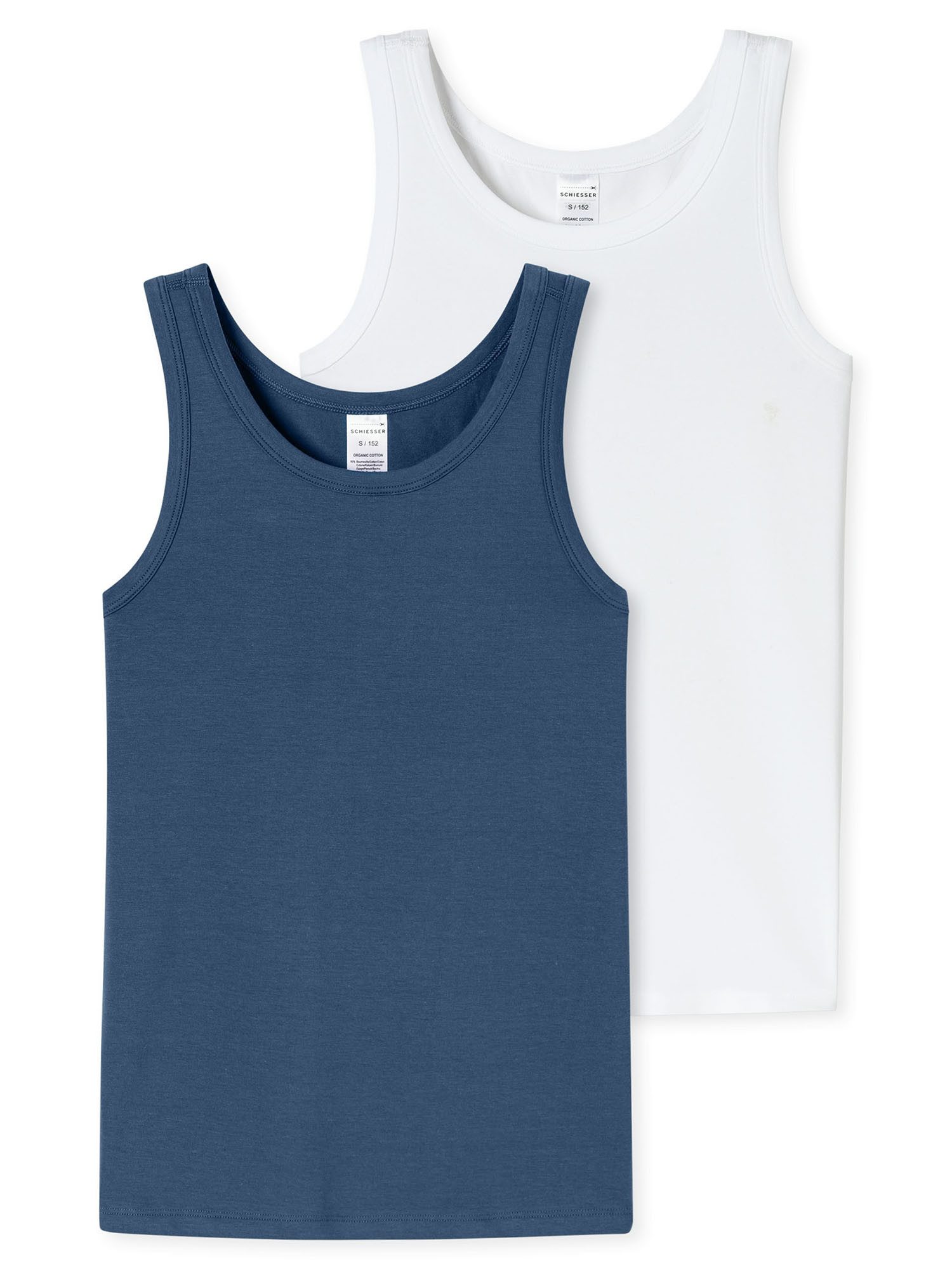 Schiesser Unterhemd 955 (2-St) Achselhemd, Tanktop, Unterziehshirt