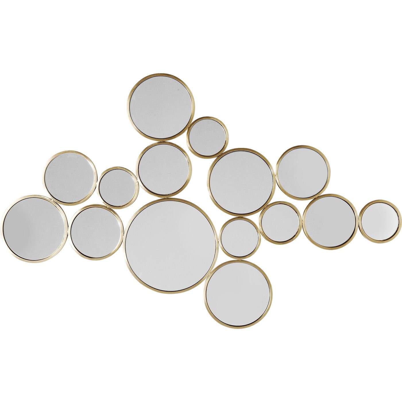 Kare Design Wandspiegel Bubbles Brass, mit Metallrahmen, 138x93 cm