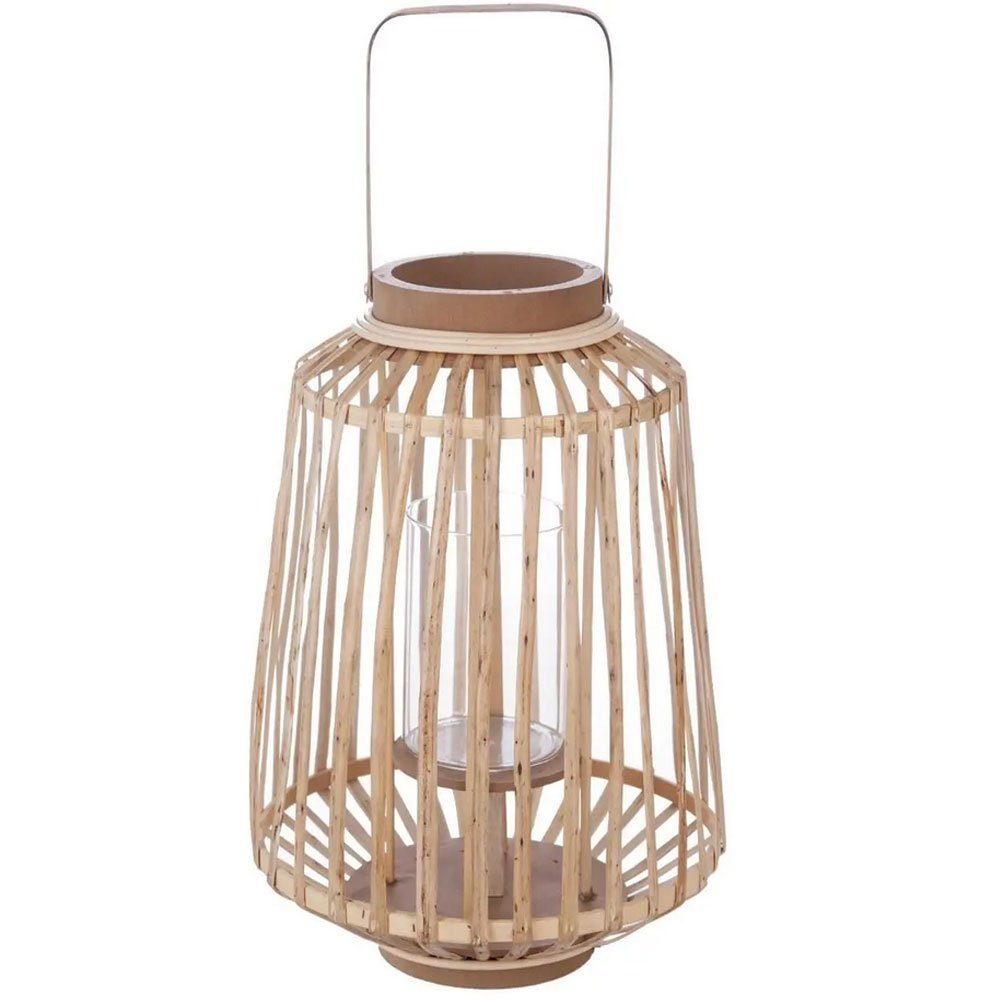 Home-trends24.de Kerzenlaterne Laterne Rattan Windlicht Kerzenhalter Kerzenständer Braun