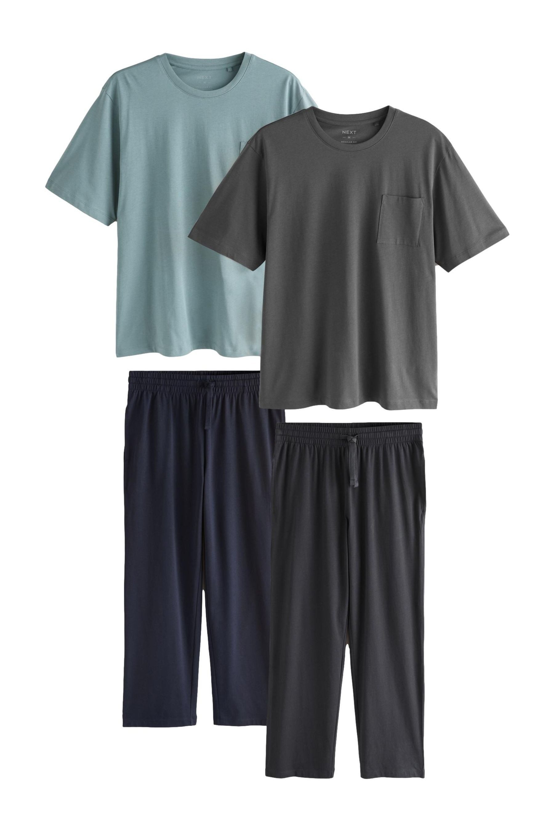 Pyjama 2er-Pack Jersey-Schlafanzüge mit langem Bein