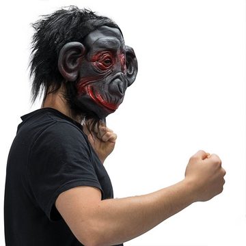 Goods+Gadgets Kostüm Gorilla Maske Affenmaske aus Latex, Halloween Party Kostüm Verkleidung