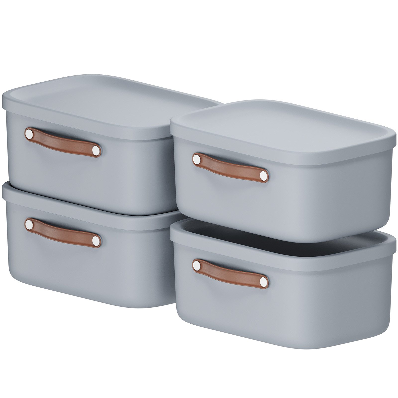Stapelbox 4er-Set Kiste mit Deckel Maloja 12l