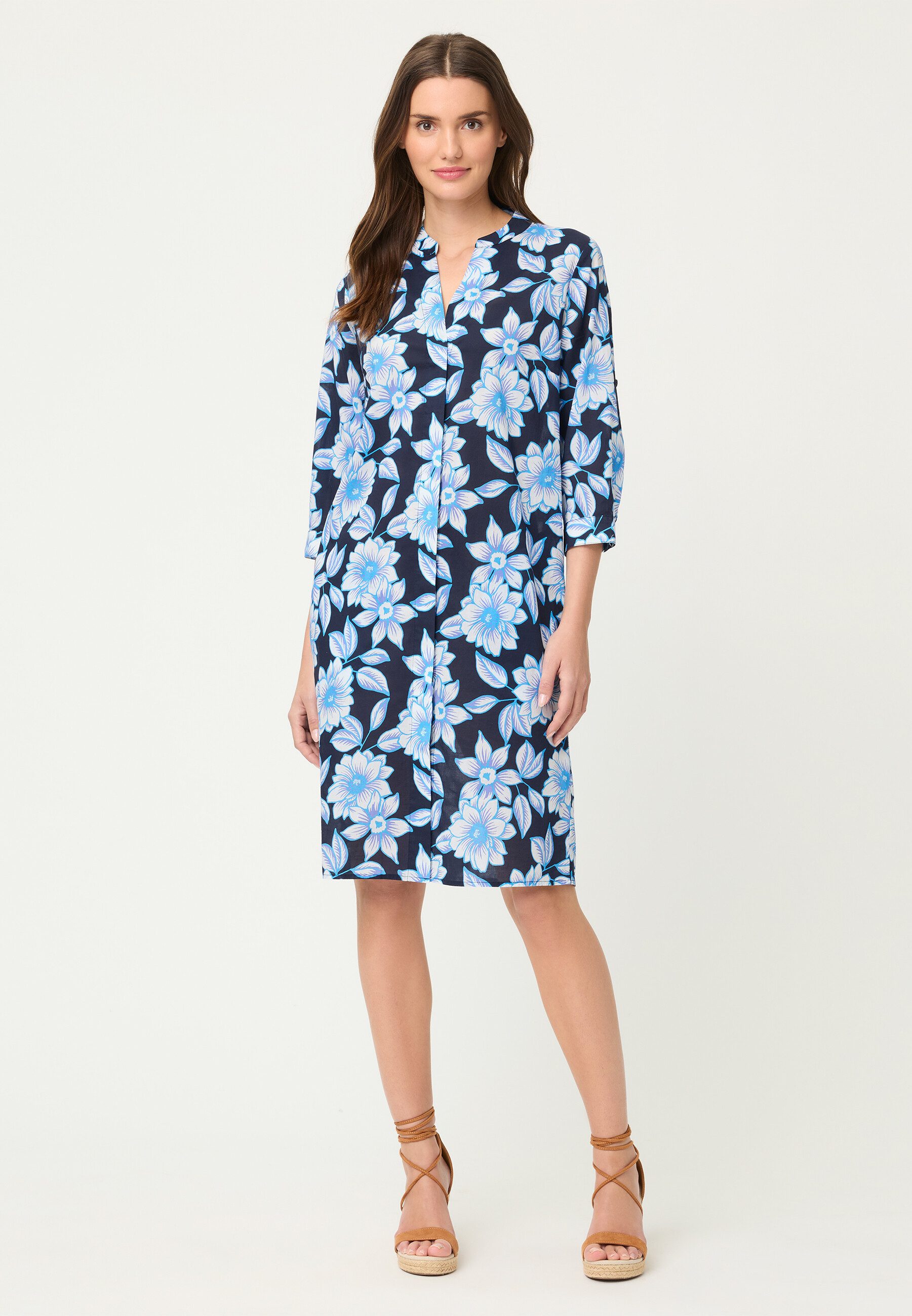 Olsen Midikleid Kleid mit Allover-Dessin