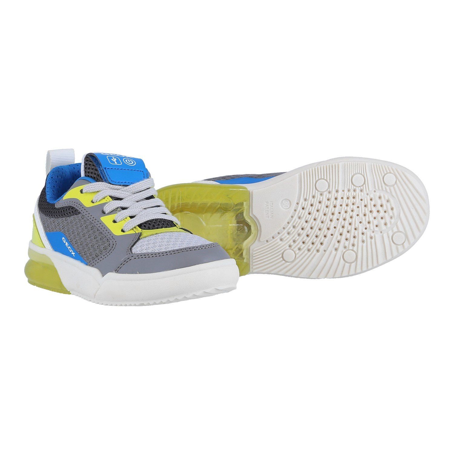Geox Grayjay grau/lime/weiss Kinder Sneaker