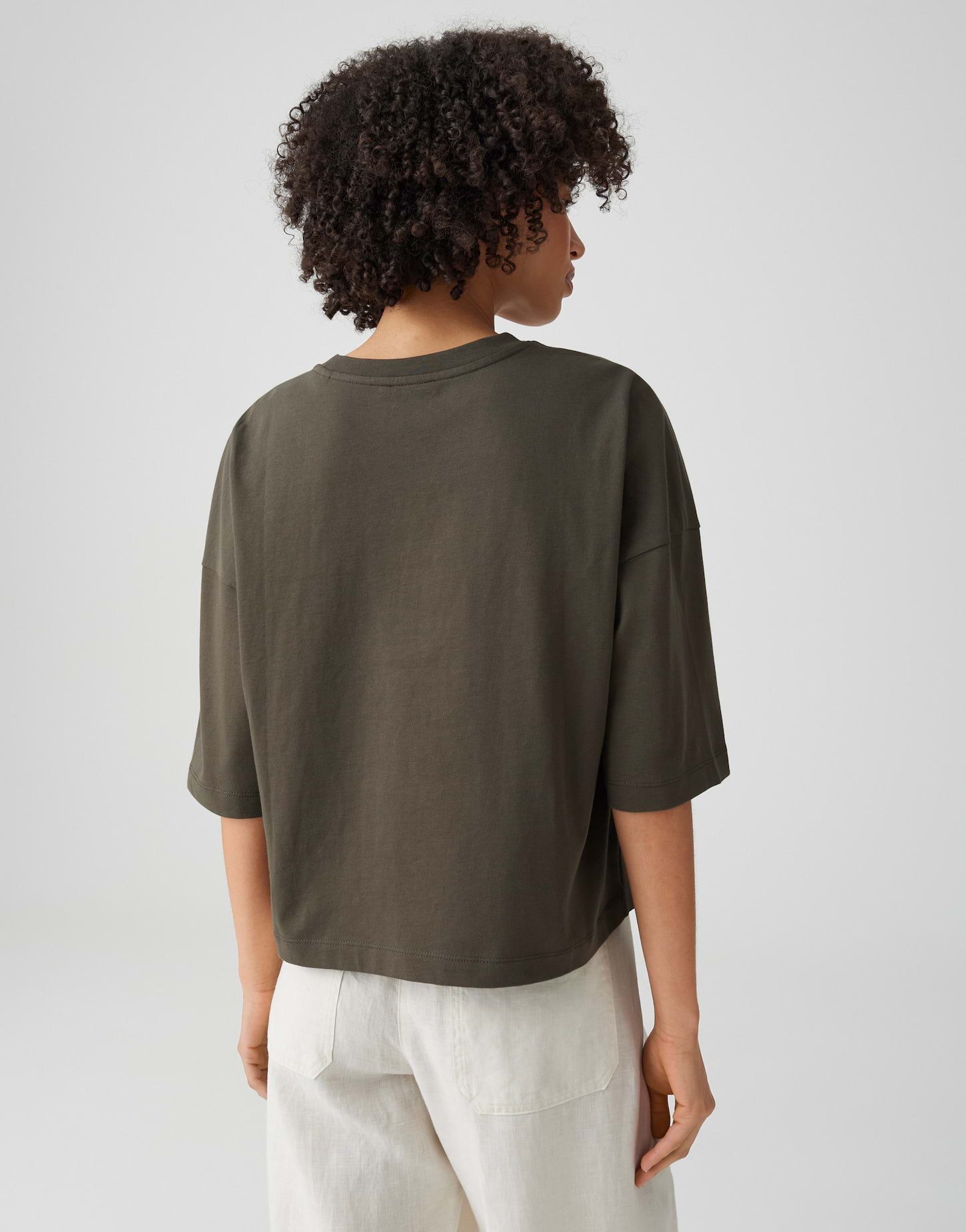 OPUS T-Shirt Boxy T-Shirt aus reinem Baumwolljersey Oversized Passform, Seitenschlitze für lässigen Look
