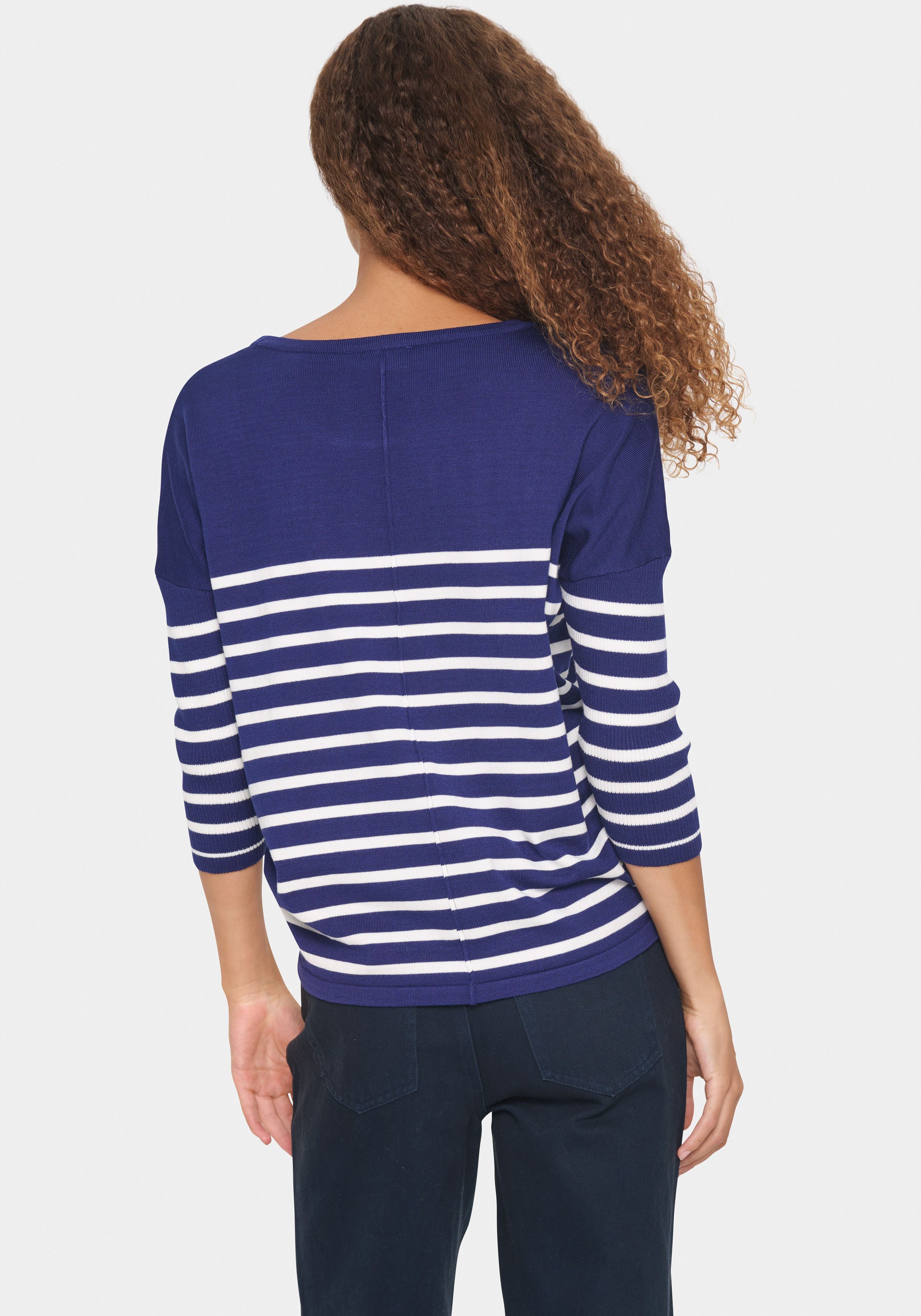 Saint Tropez Strickpullover MilaSZ R-neck Stripe Oversize Fit, Feinstrick, günstig online kaufen