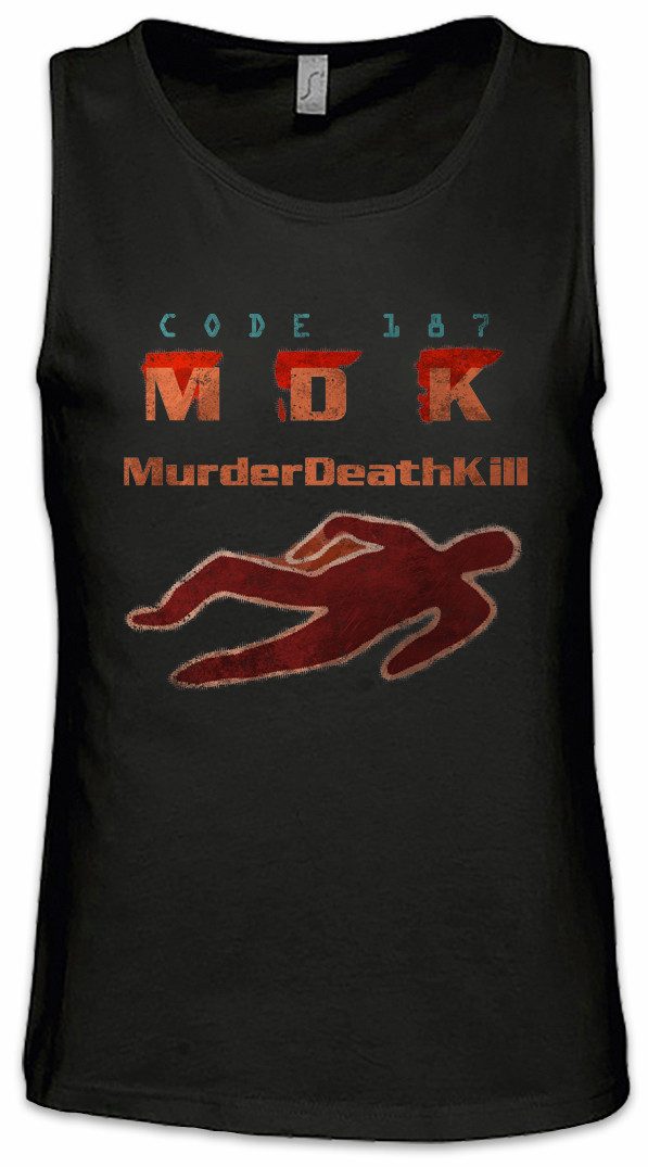 Urban Backwoods Tanktop Code 187 Ärmelloses T-Shirt Demolition MDK Police Code Ghetto Murder Death Kill Man Mord