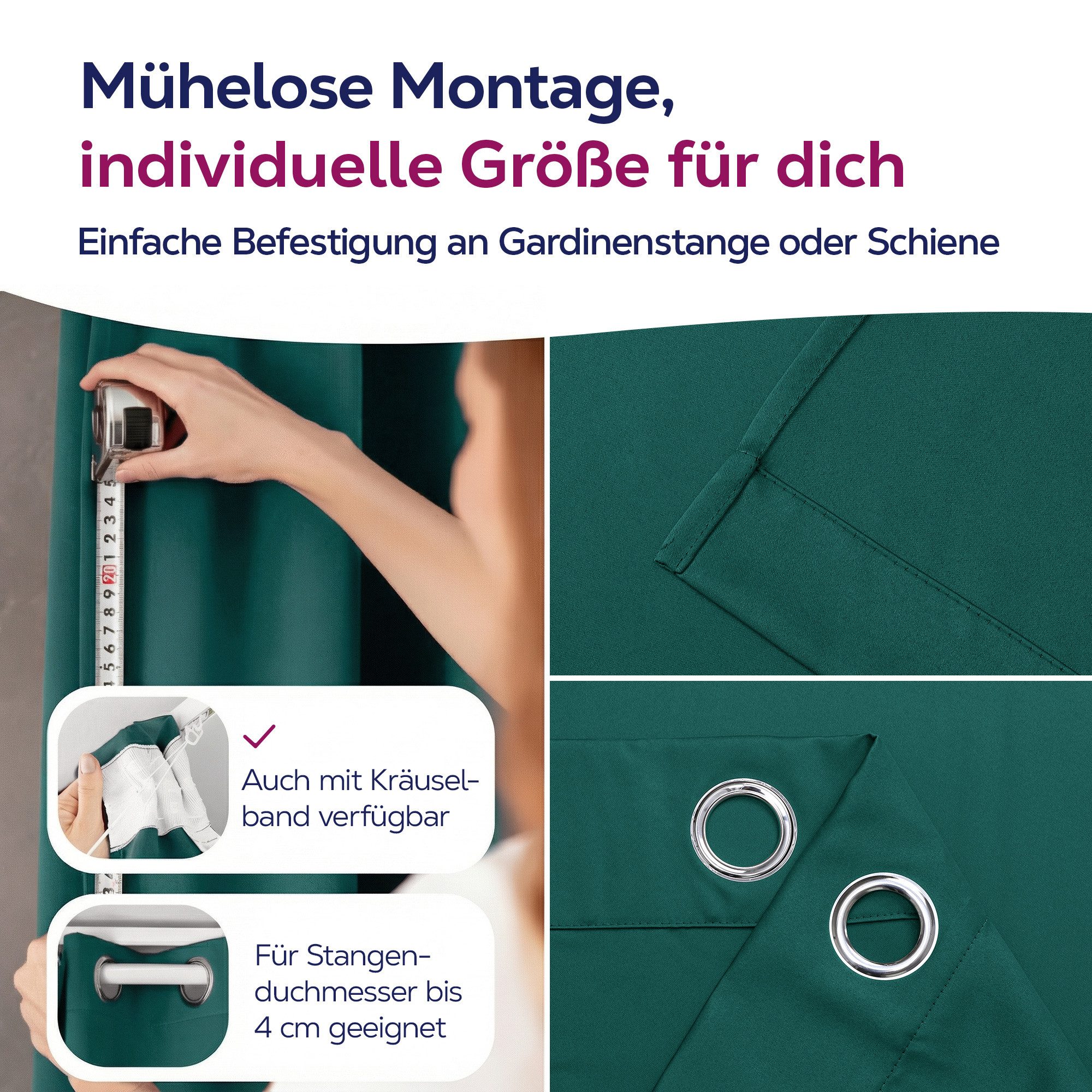 Beautex Verdunkelungsvorhang mit Ösen Vorhang, Gardine blickdicht abdunkelnd (1 St), Ösen, verdunkelnd, Blackout, blickdicht, waschbar, Ösenaufhängung, Farbwahl – Bild 5 von 5